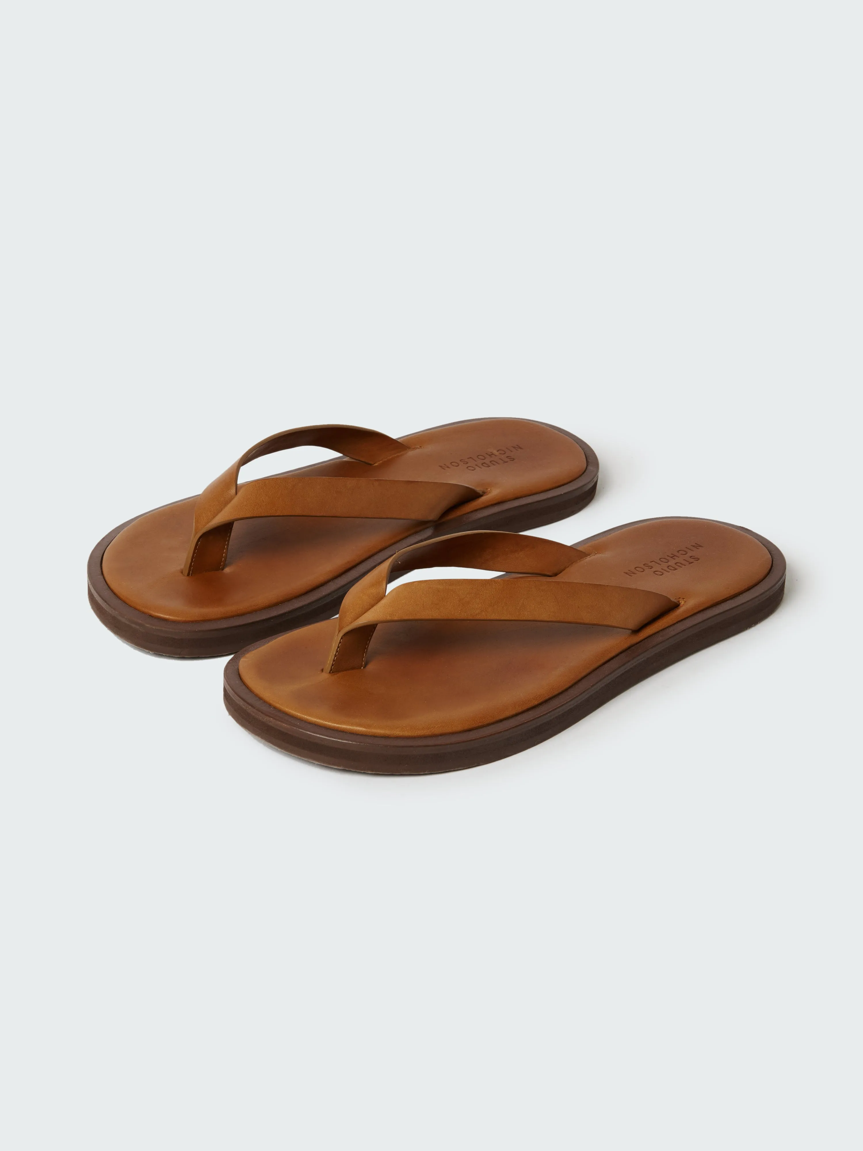 Men's Curren Leather Sandal in Sand sold by Studio Nicholson