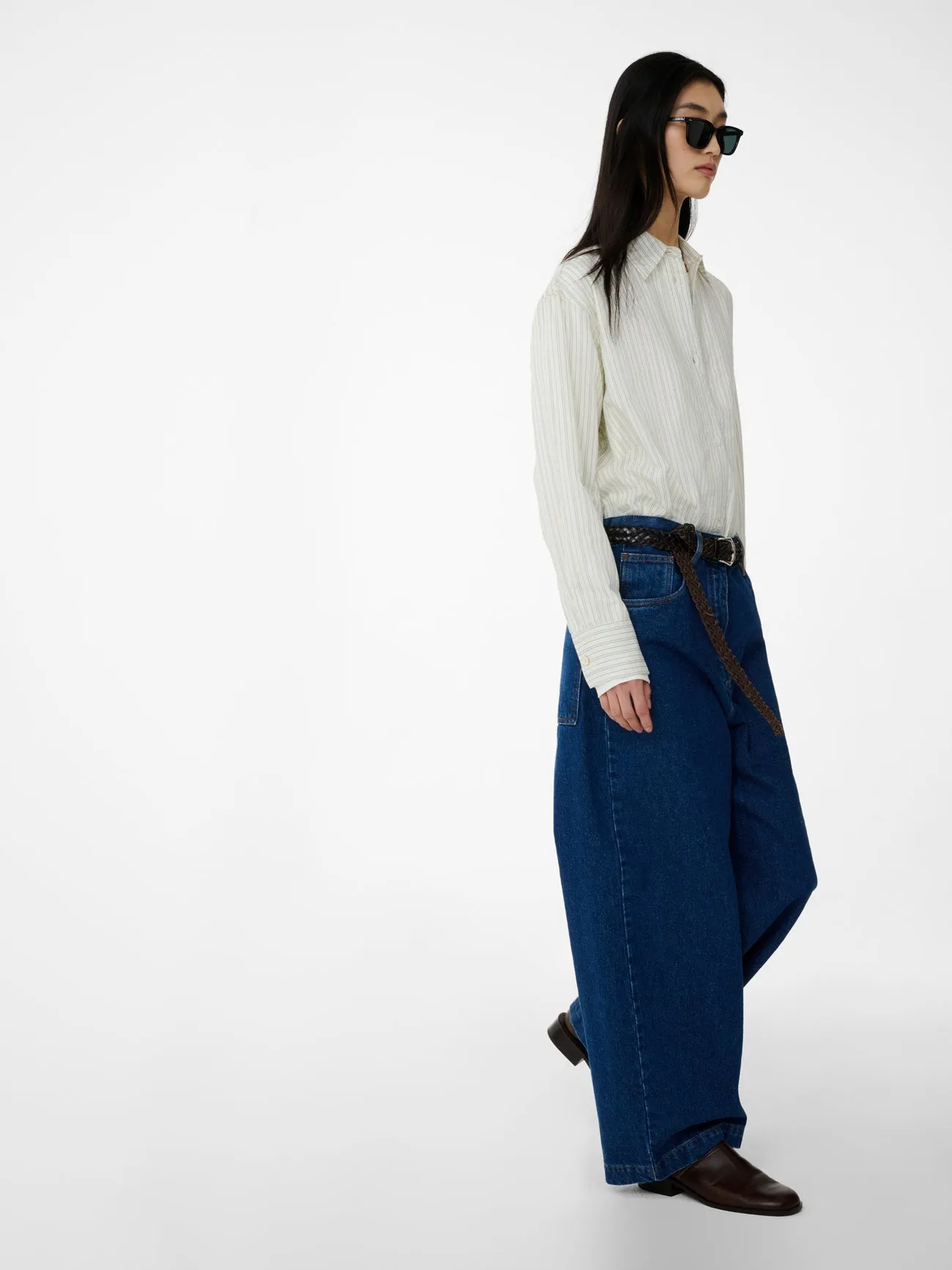 Rouen Shirt in Parchment Stripe sold by Studio Nicholson product image thumbnail 4