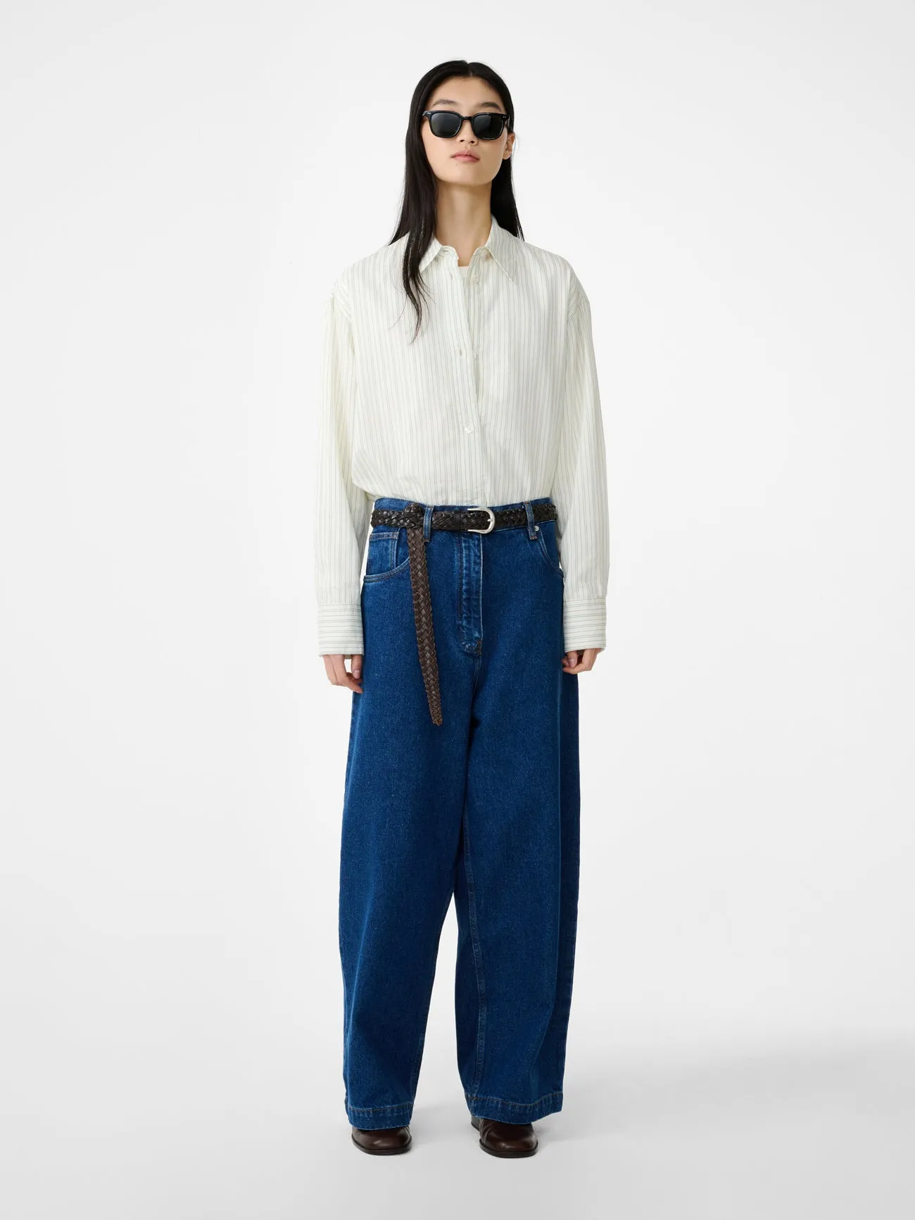 Rouen Shirt in Parchment Stripe sold by Studio Nicholson product image thumbnail 2