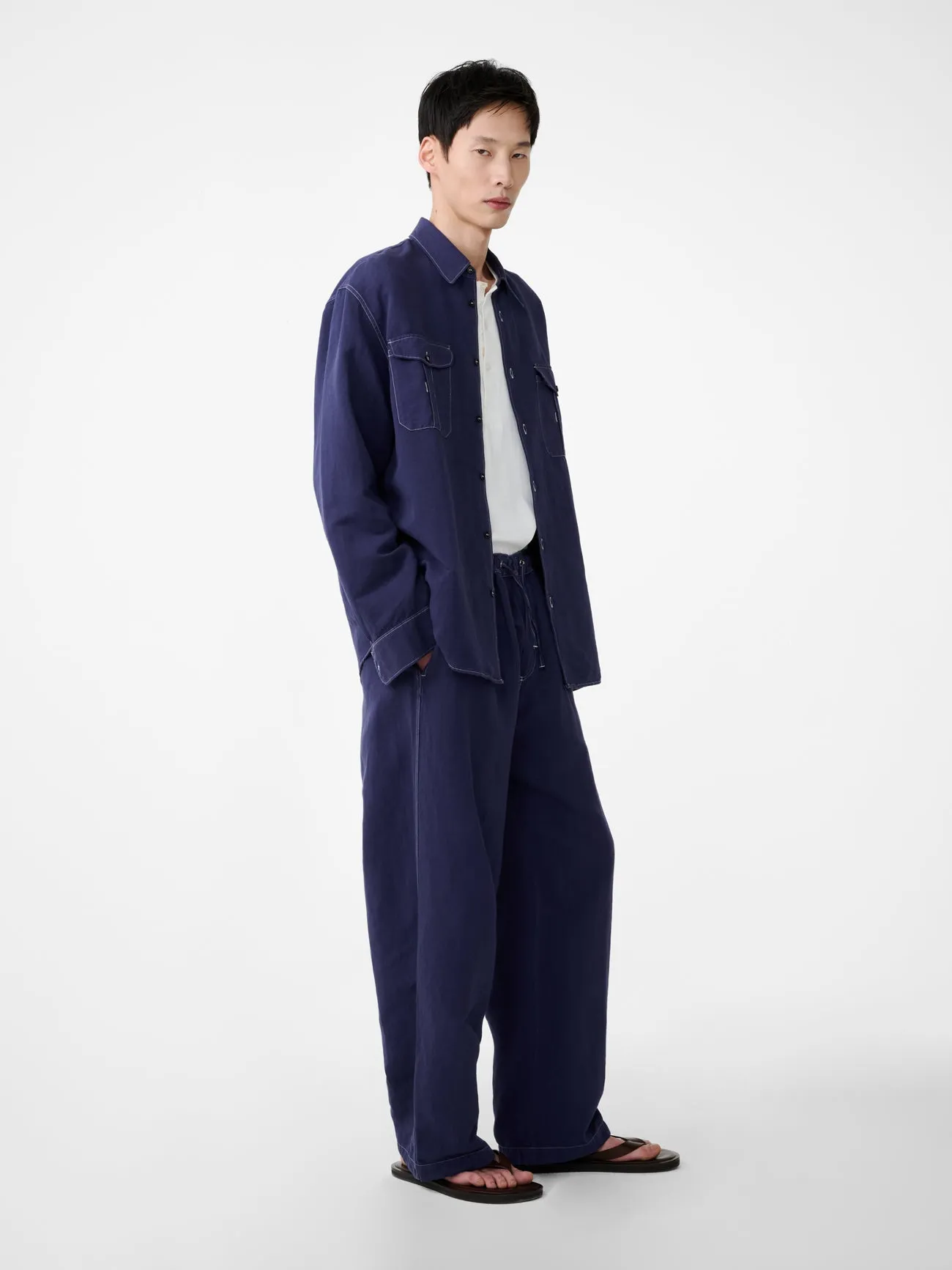 Louro Shirt in Indigo sold by Studio Nicholson product image thumbnail 5