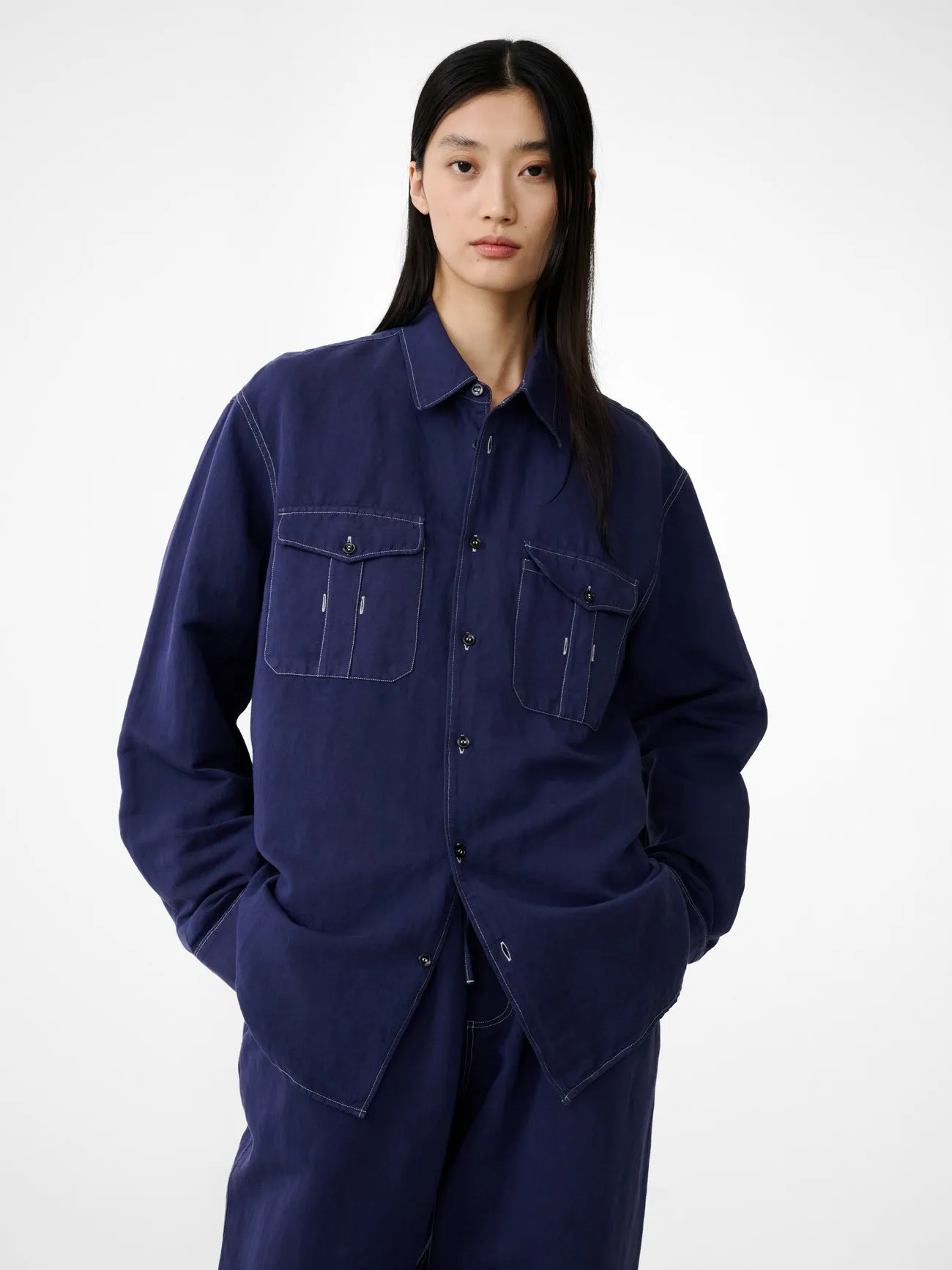 Louro Shirt in Indigo sold by Studio Nicholson product image thumbnail 2