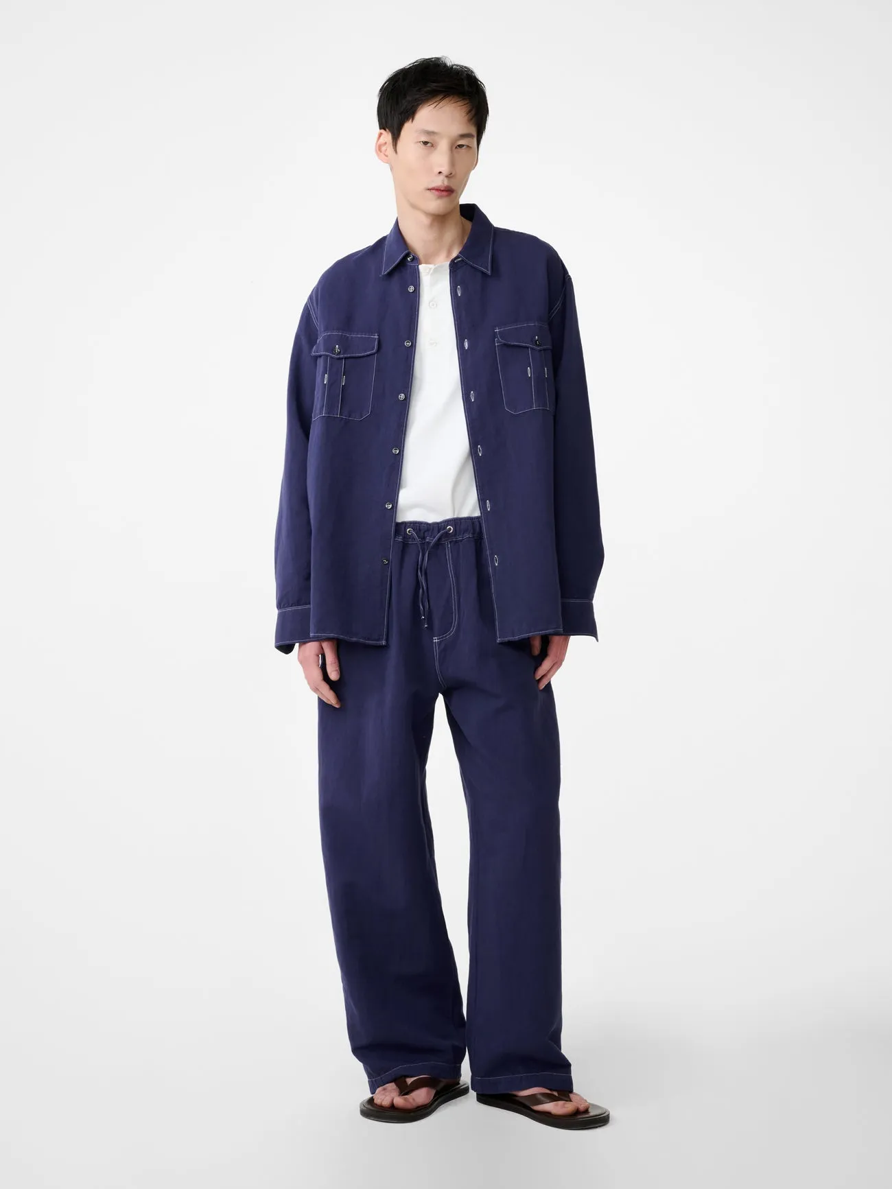 Louro Shirt in Indigo sold by Studio Nicholson product image thumbnail 3