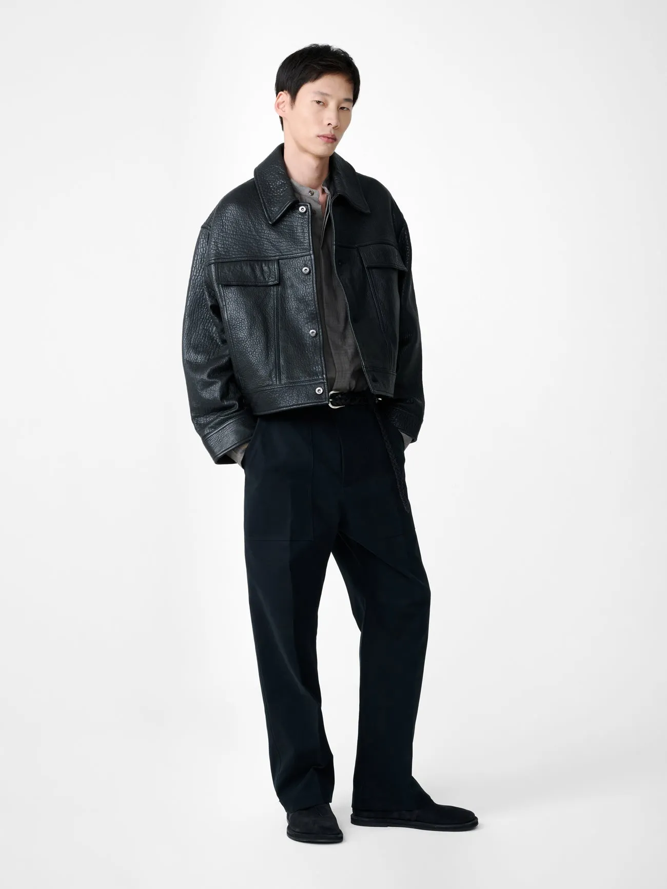 Doyard Leather Jacket in Black sold by Studio Nicholson product image thumbnail 4