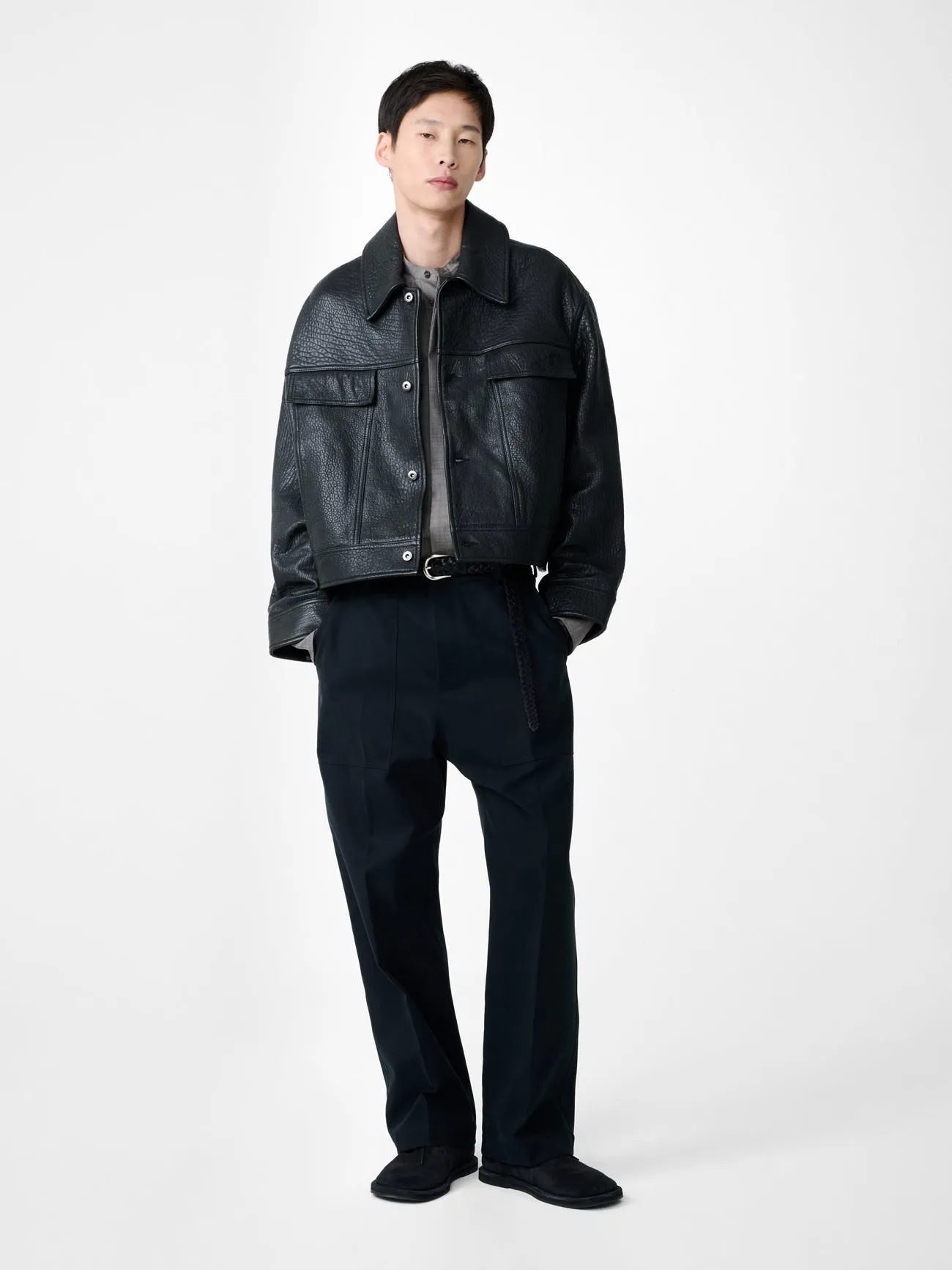 Doyard Leather Jacket in Black sold by Studio Nicholson product image thumbnail 3