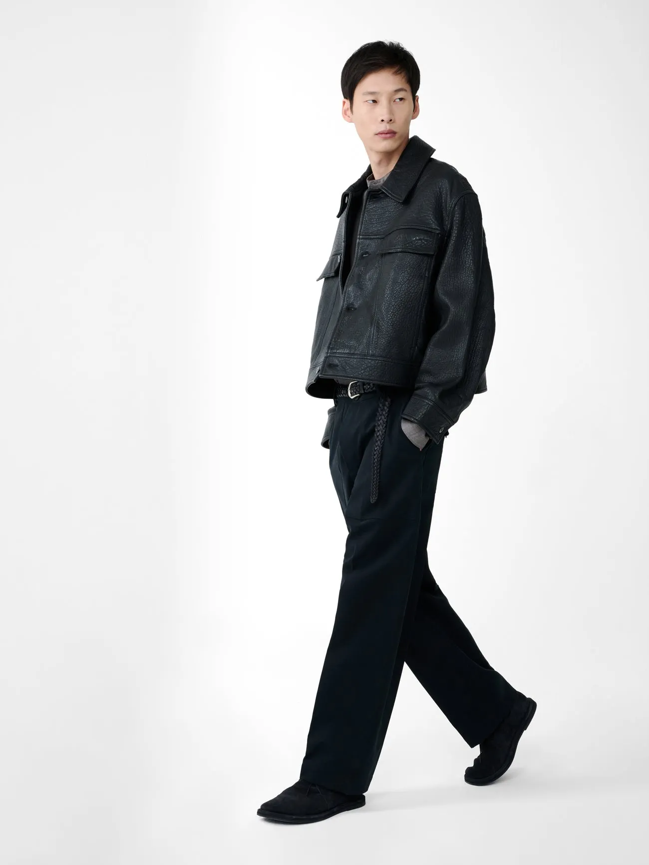 Doyard Leather Jacket in Black sold by Studio Nicholson product image thumbnail 2