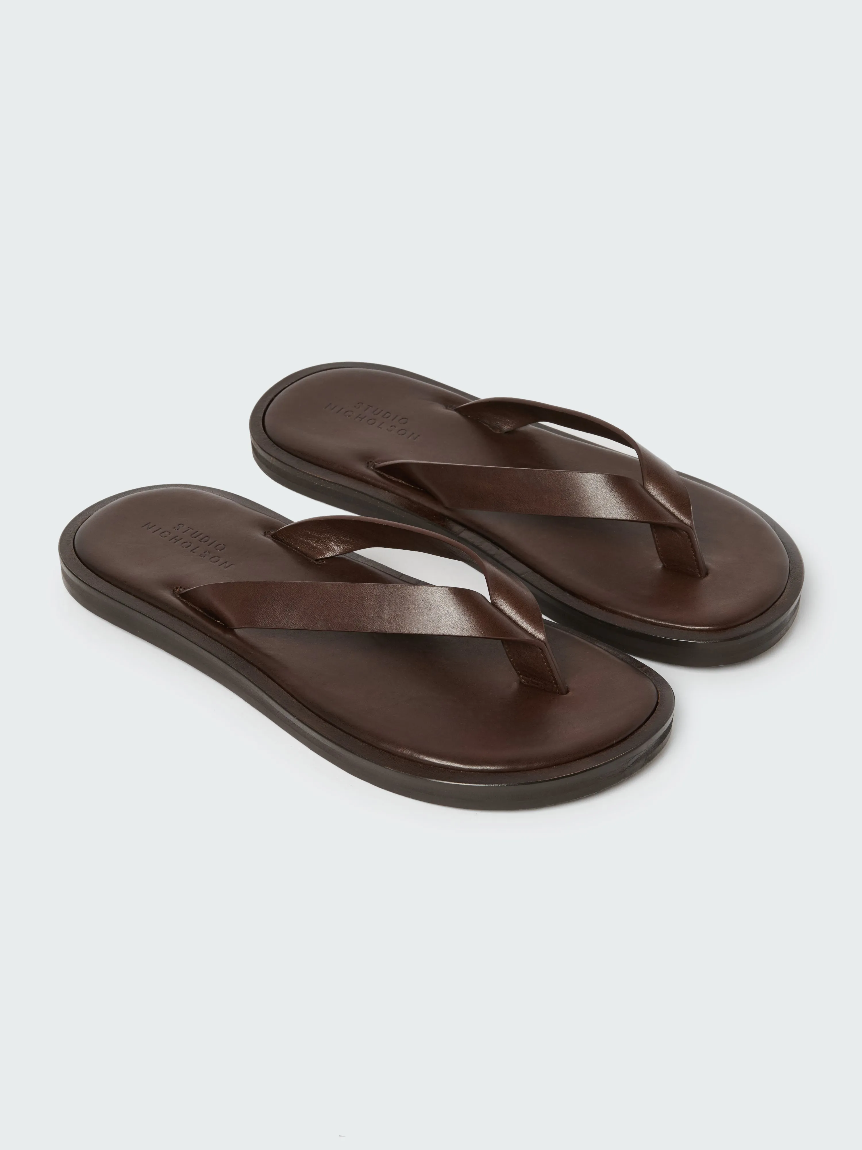 Men's Curren Leather Sandal in Cocoa sold by Studio Nicholson product image thumbnail 4