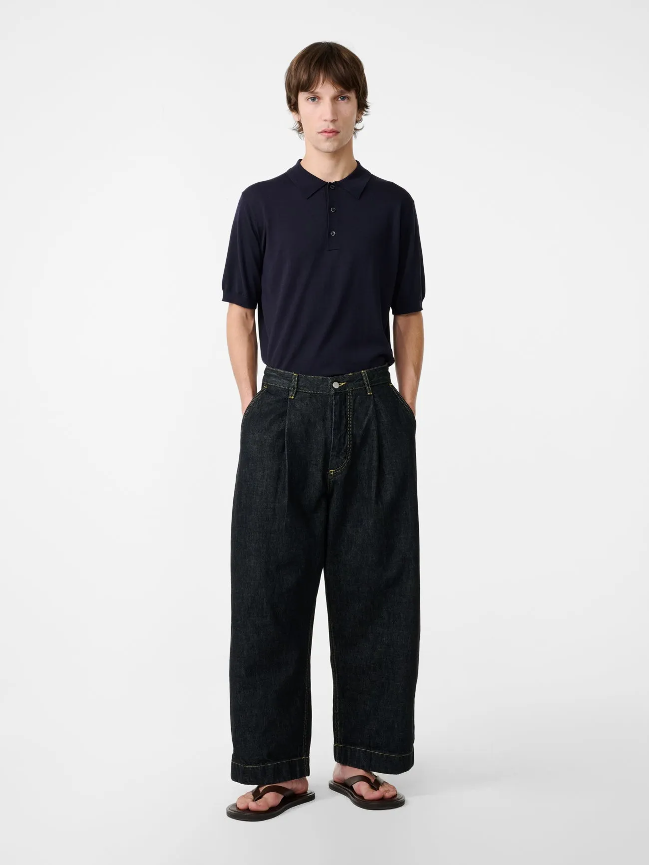 Arieta Knit in Dark Navy sold by Studio Nicholson