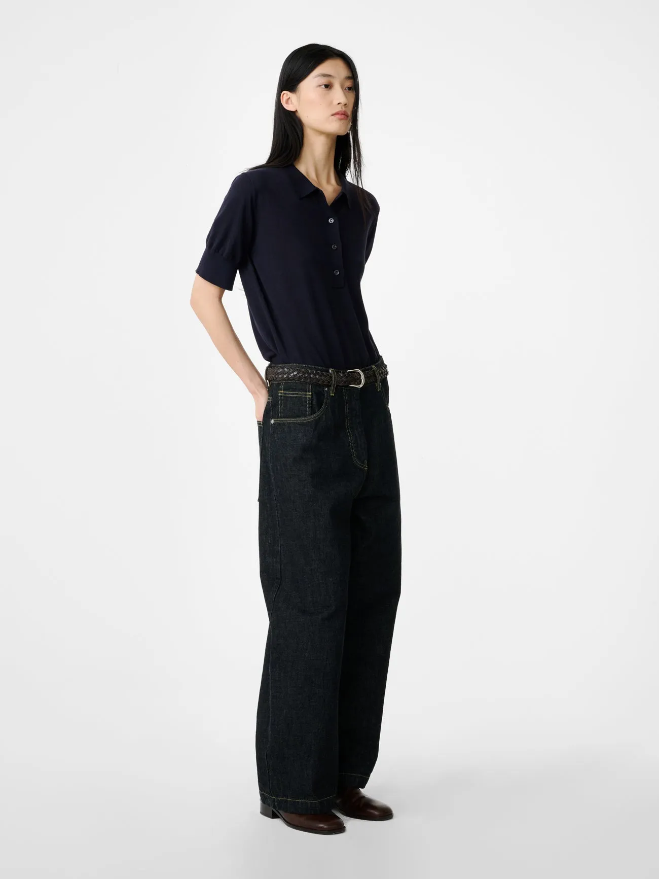 Tolsa Knit In Dark Navy sold by Studio Nicholson product image thumbnail 2