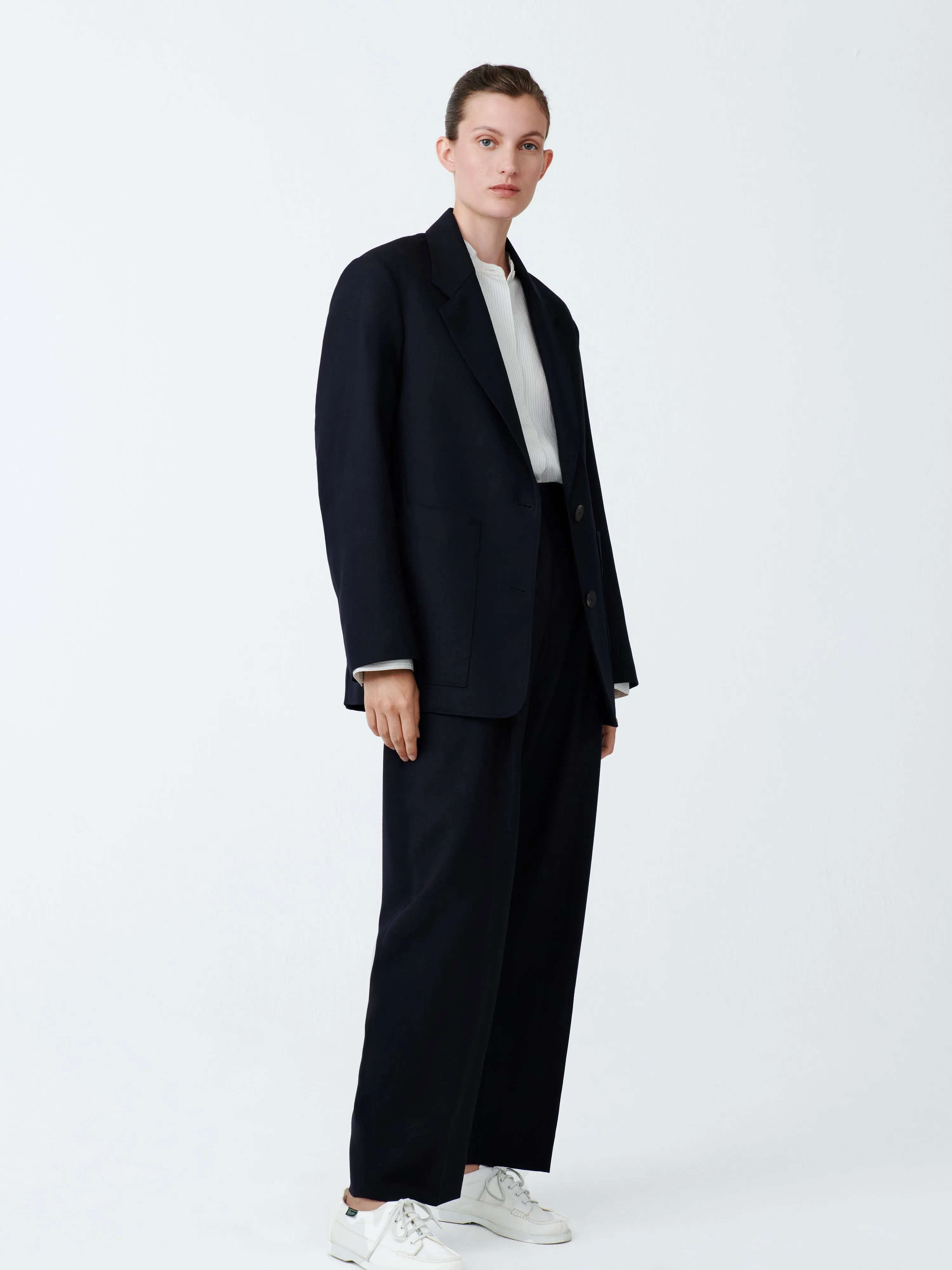 Sperro Tropical Wool Pant in Darkest Navy sold by Studio Nicholson