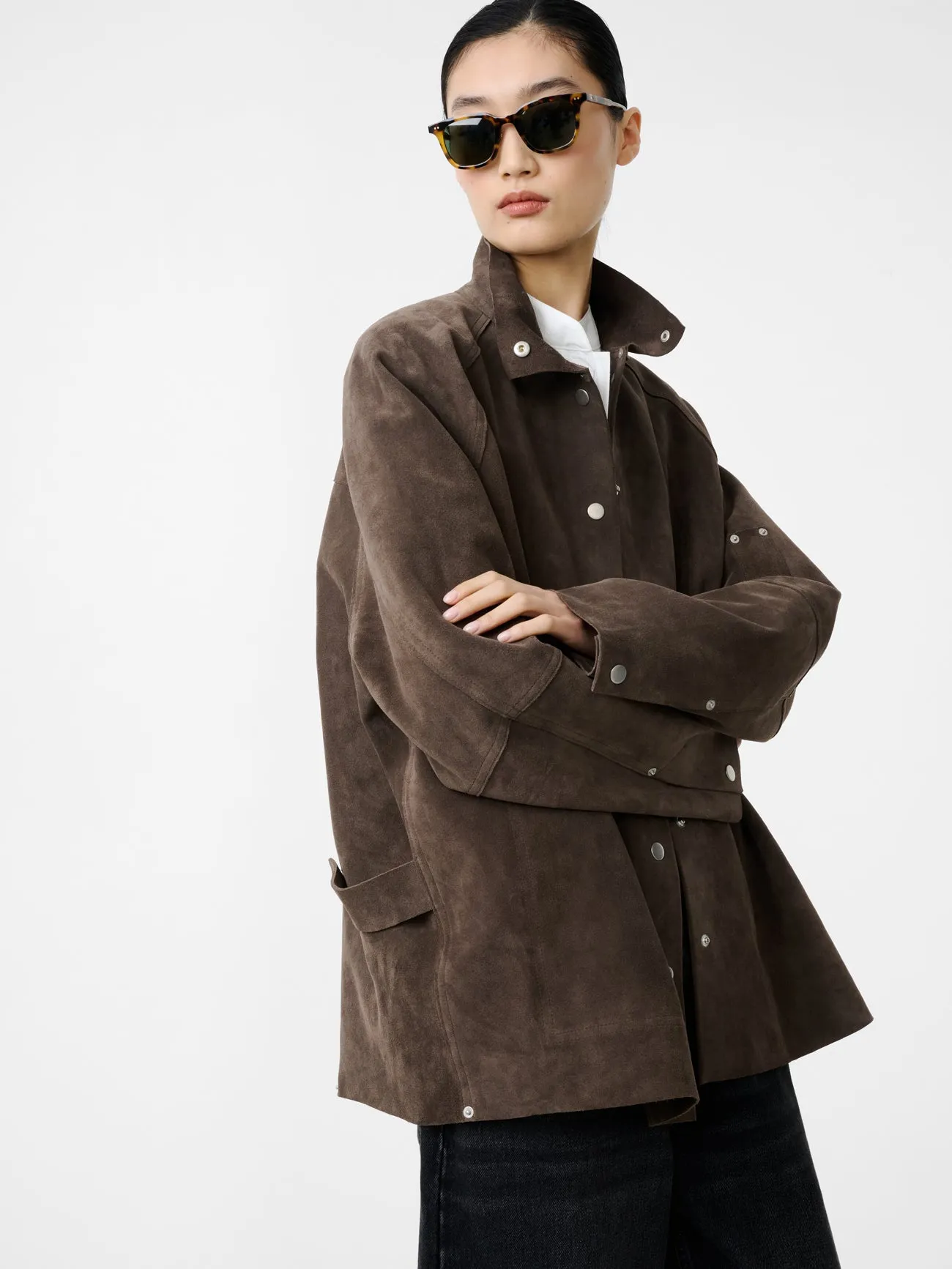 Women's Dash Suede Jacket in Grey sold by Studio Nicholson product image thumbnail 3