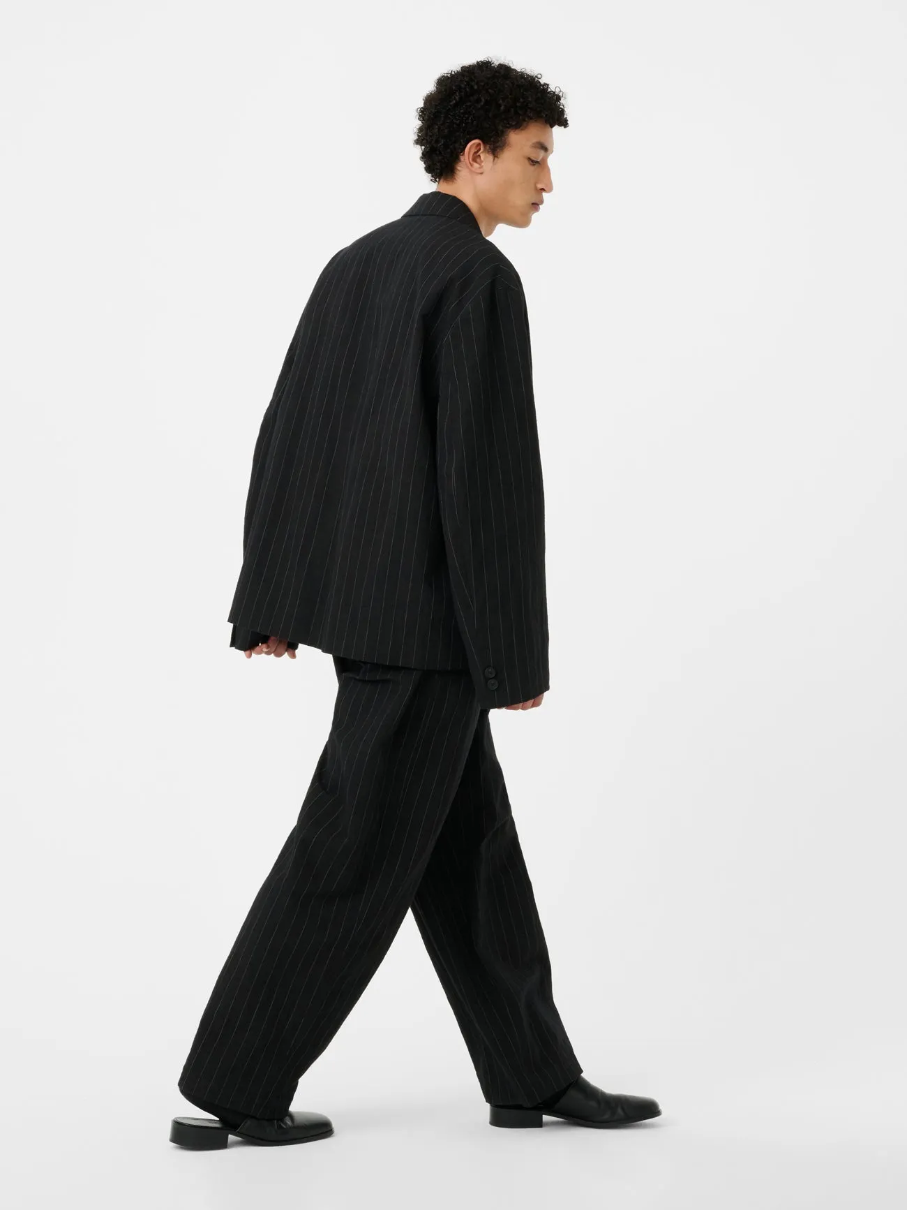 Sonny Pinstripe Pant in Black sold by Studio Nicholson product image thumbnail 2