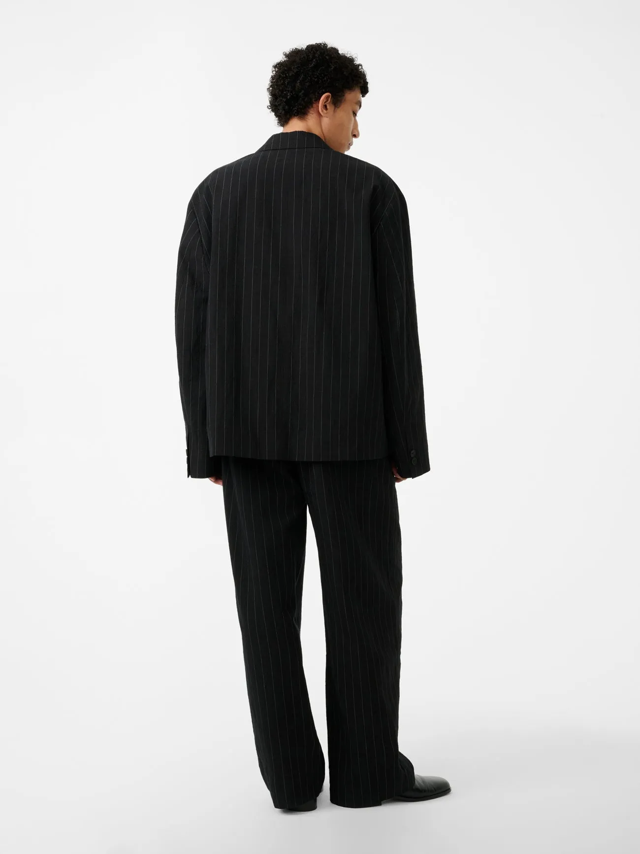 Sonny Pinstripe Pant in Black sold by Studio Nicholson product image thumbnail 5