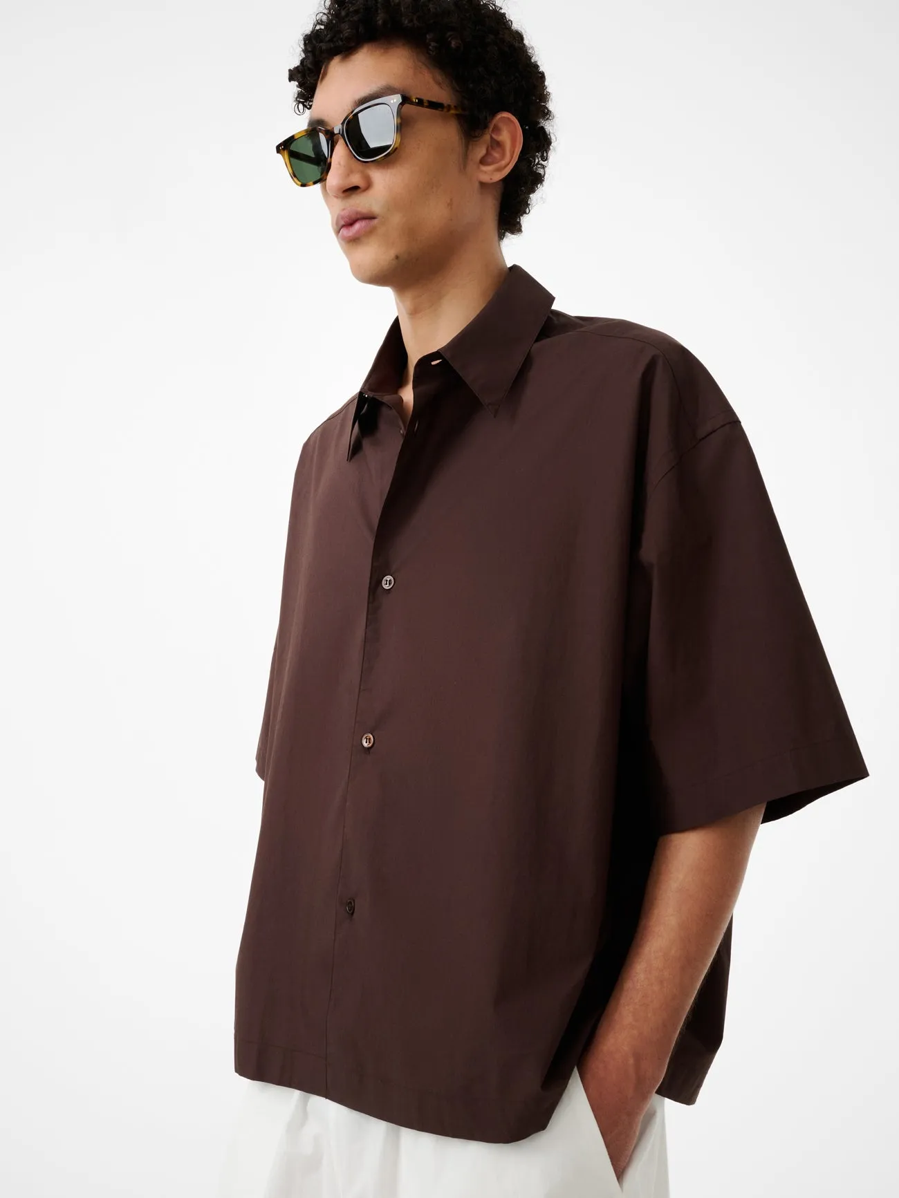 Sanko Shirt in Cocoa sold by Studio Nicholson product image thumbnail 3