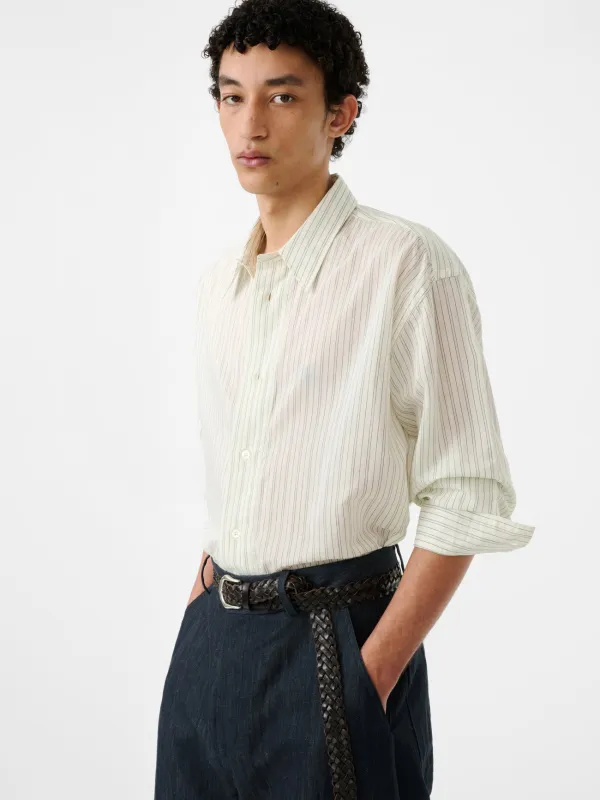 Hal Shirt in Parchment Stripe sold by Studio Nicholson