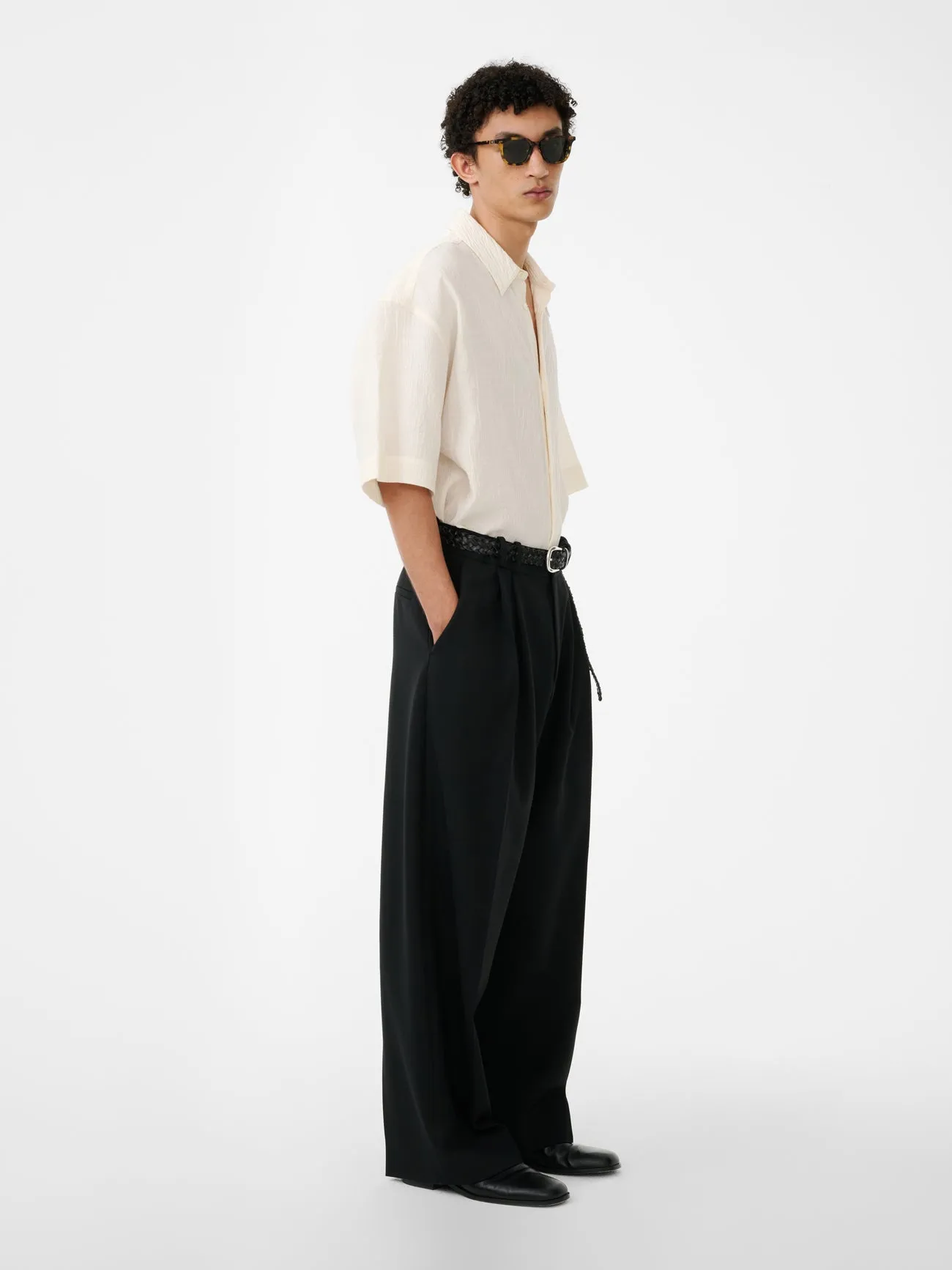 Sanko Matelasse Shirt in Milk sold by Studio Nicholson product image thumbnail 3