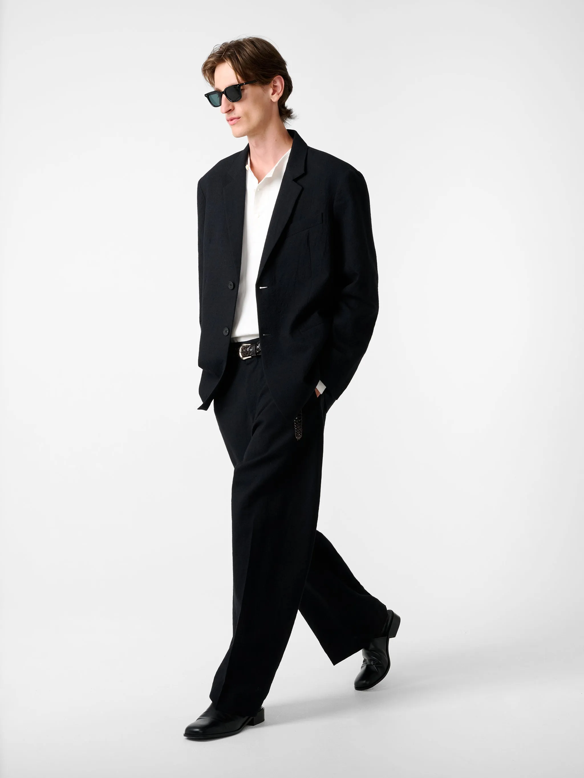 Roversi Wool Jacket in Black sold by Studio Nicholson