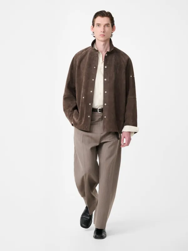 Men's Dash Suede Jacket in Grey made by Studio Nicholson