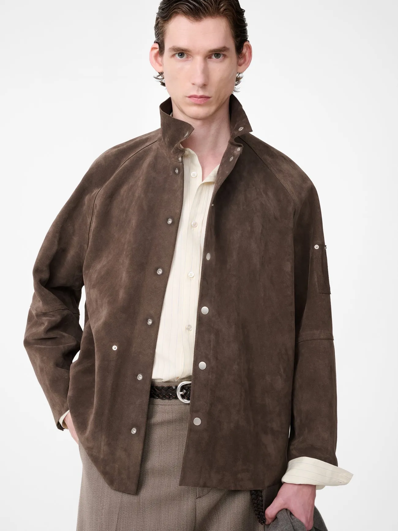 Men's Dash Suede Jacket in Grey sold by Studio Nicholson product image thumbnail 2