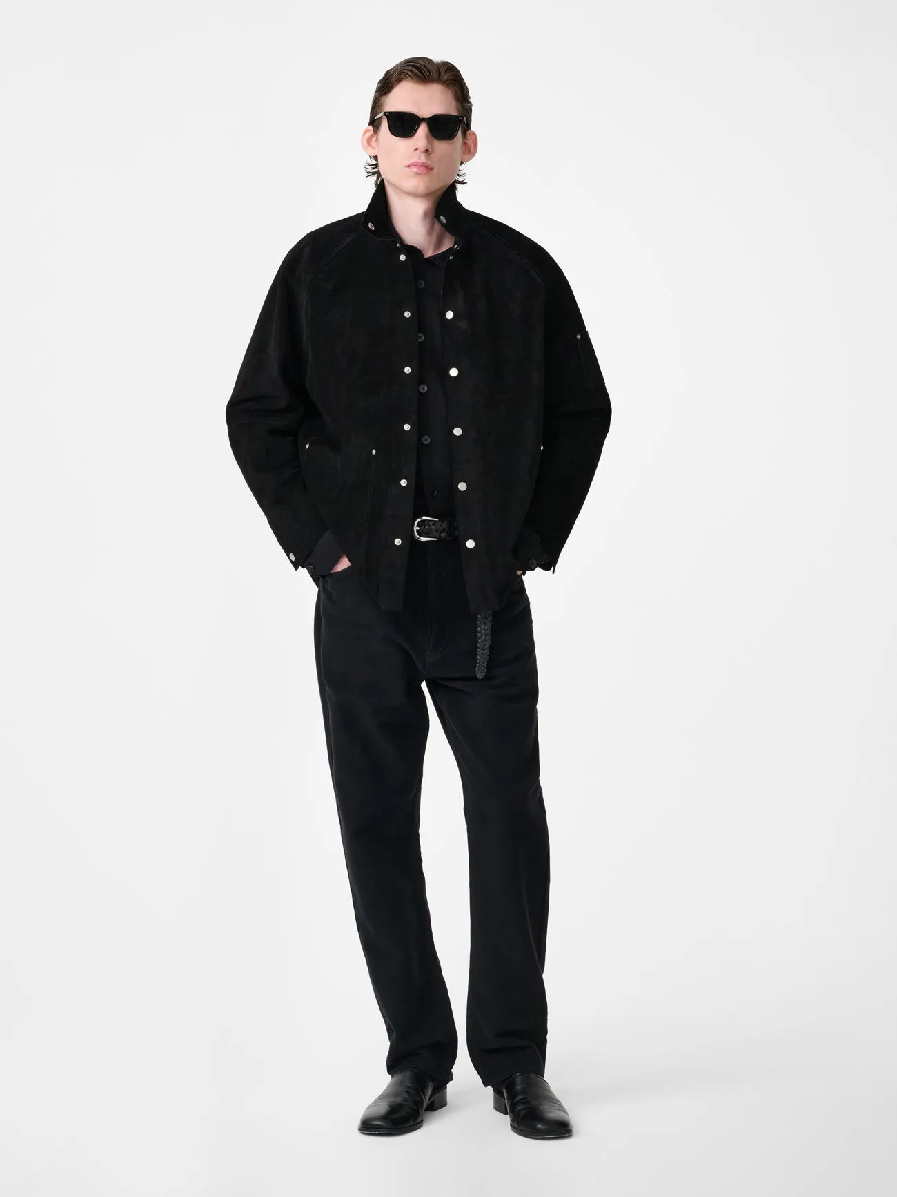 Men's Dash Suede Jacket in Black sold by Studio Nicholson product image thumbnail 4