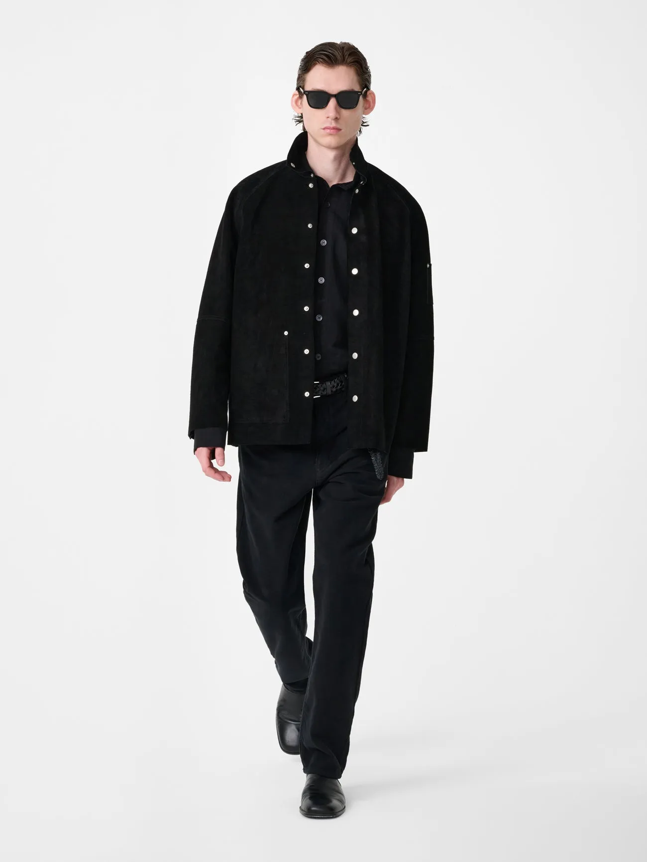 Men's Dash Suede Jacket in Black sold by Studio Nicholson product image thumbnail 2