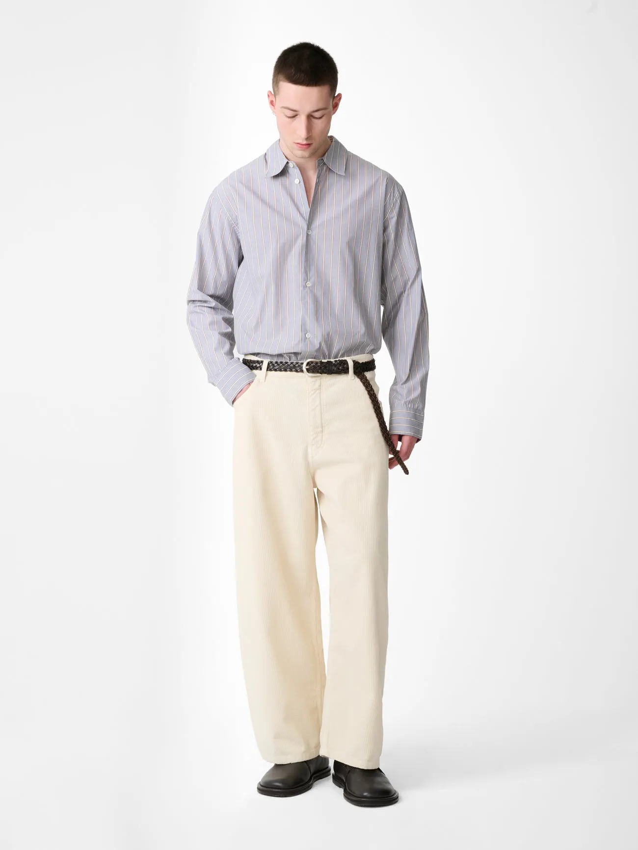 View Shirt in Grey / Brown Stripe sold by Studio Nicholson product image thumbnail 3