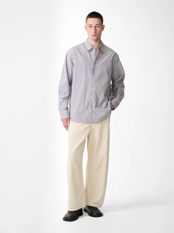 View Shirt in Grey / Brown Stripe made by Studio Nicholson
