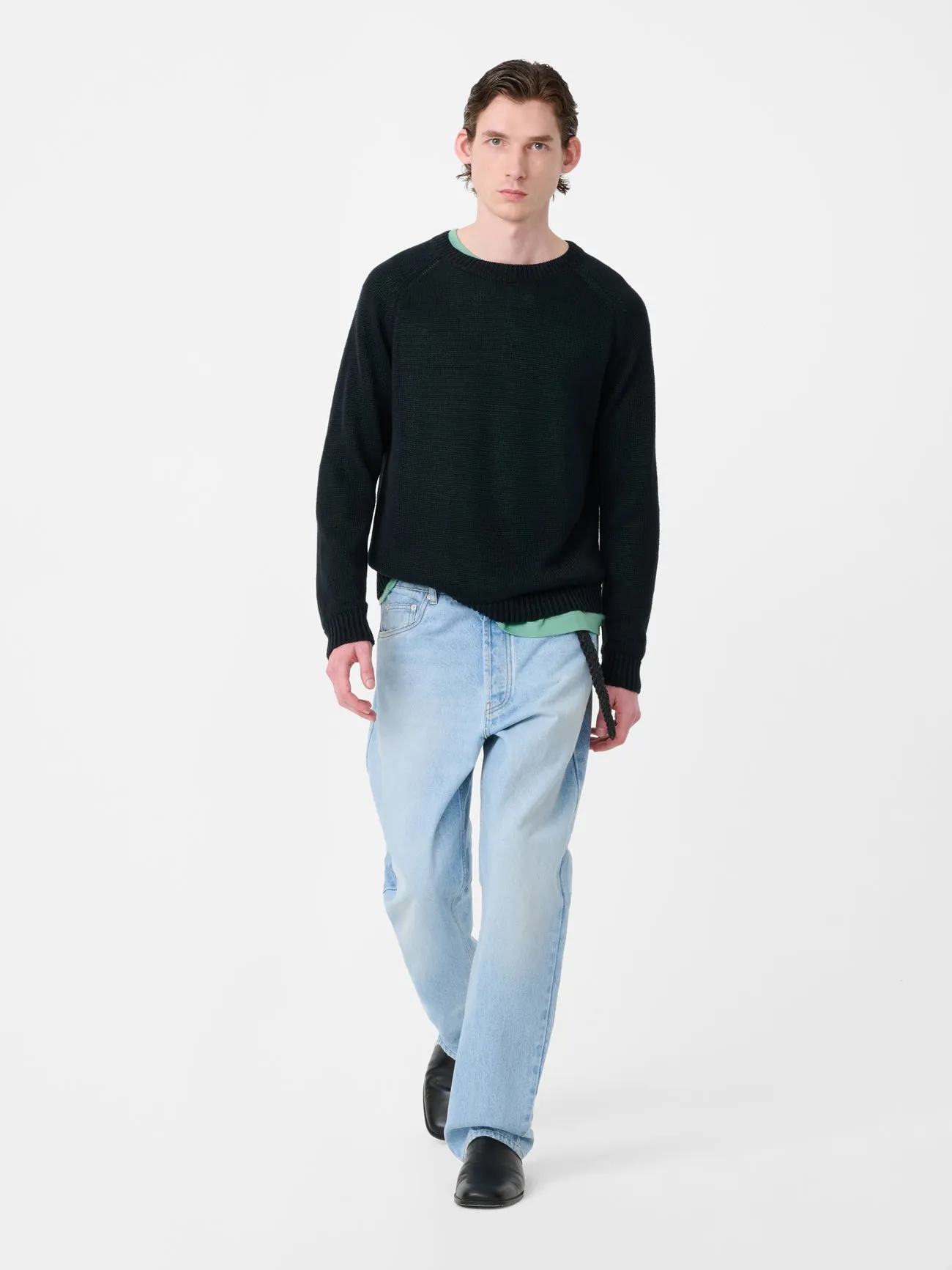 Riso Denim Pant in Bleached Wash sold by Studio Nicholson product image thumbnail 2