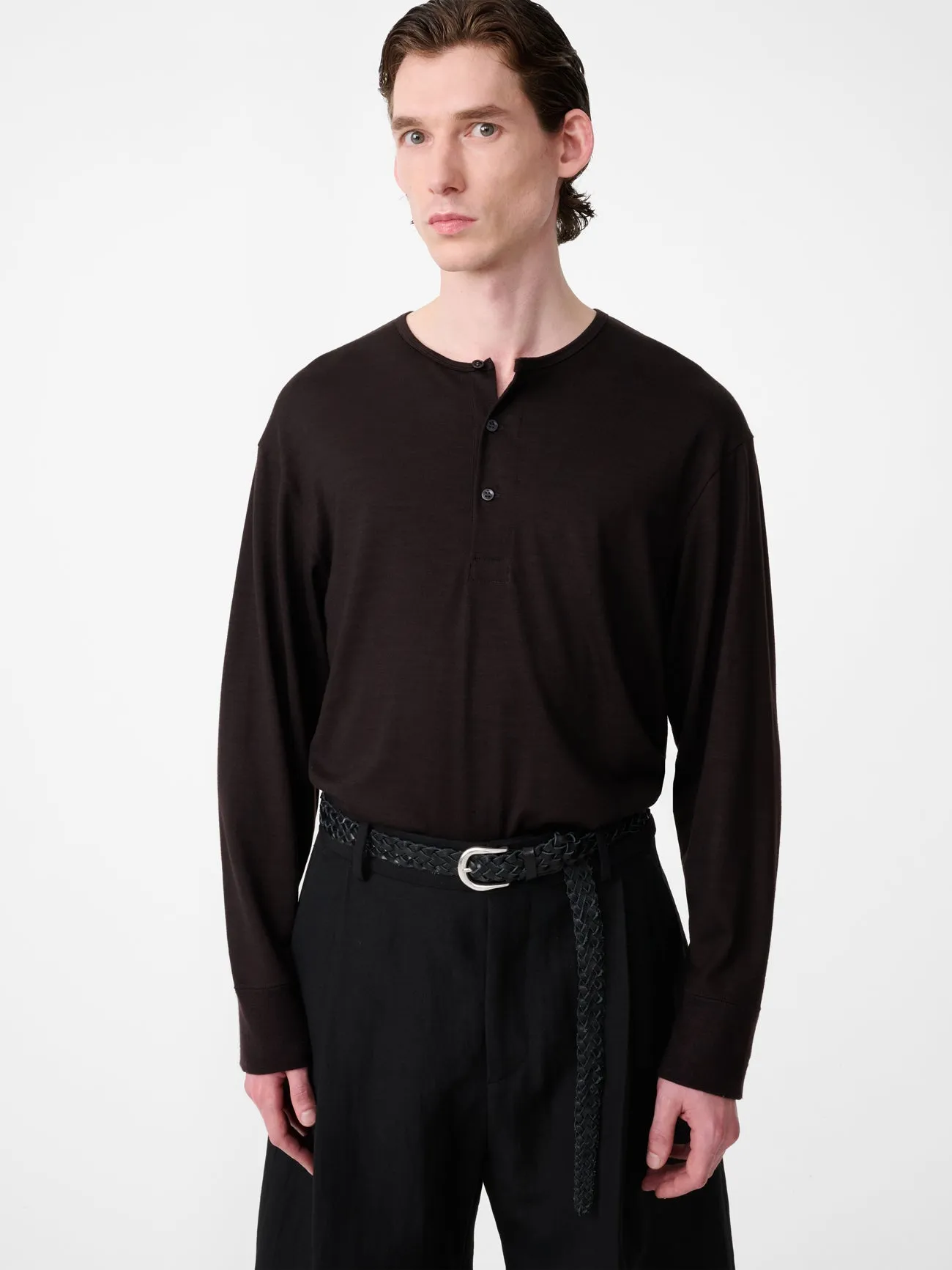 Kuyto Jersey in Black Grape sold by Studio Nicholson