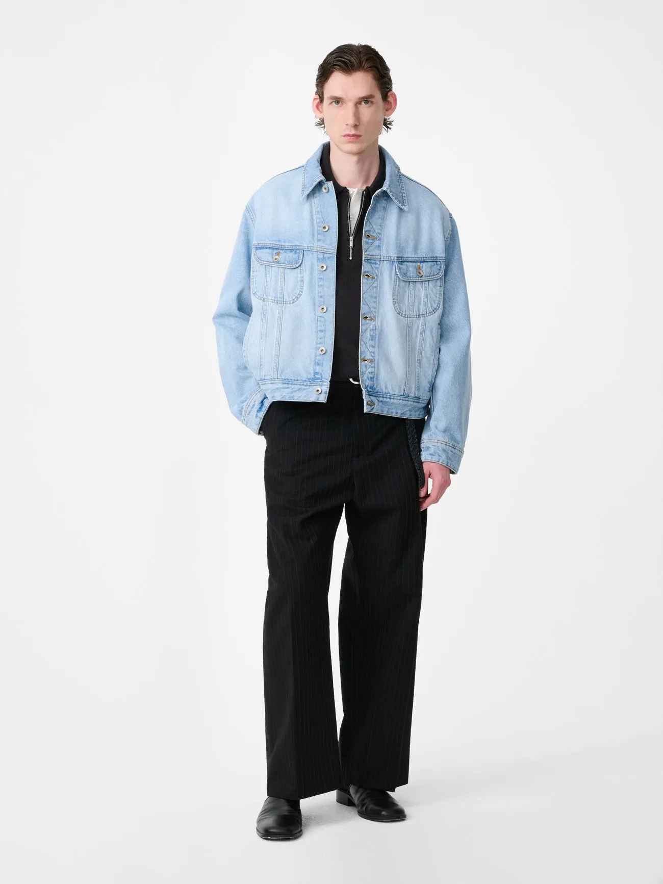 Derby Denim Jacket in Bleached Wash sold by Studio Nicholson product image thumbnail 5