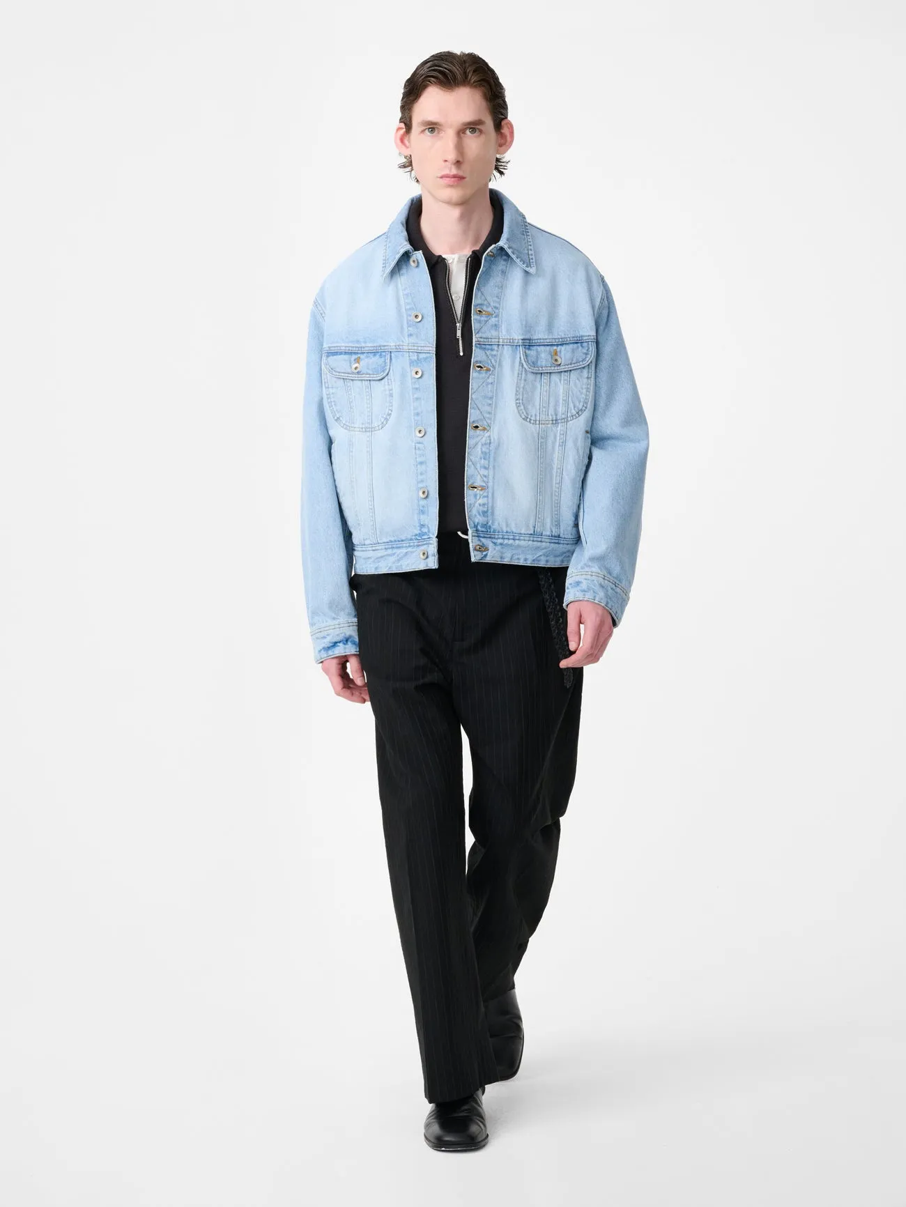 Derby Denim Jacket in Bleached Wash sold by Studio Nicholson product image thumbnail 2