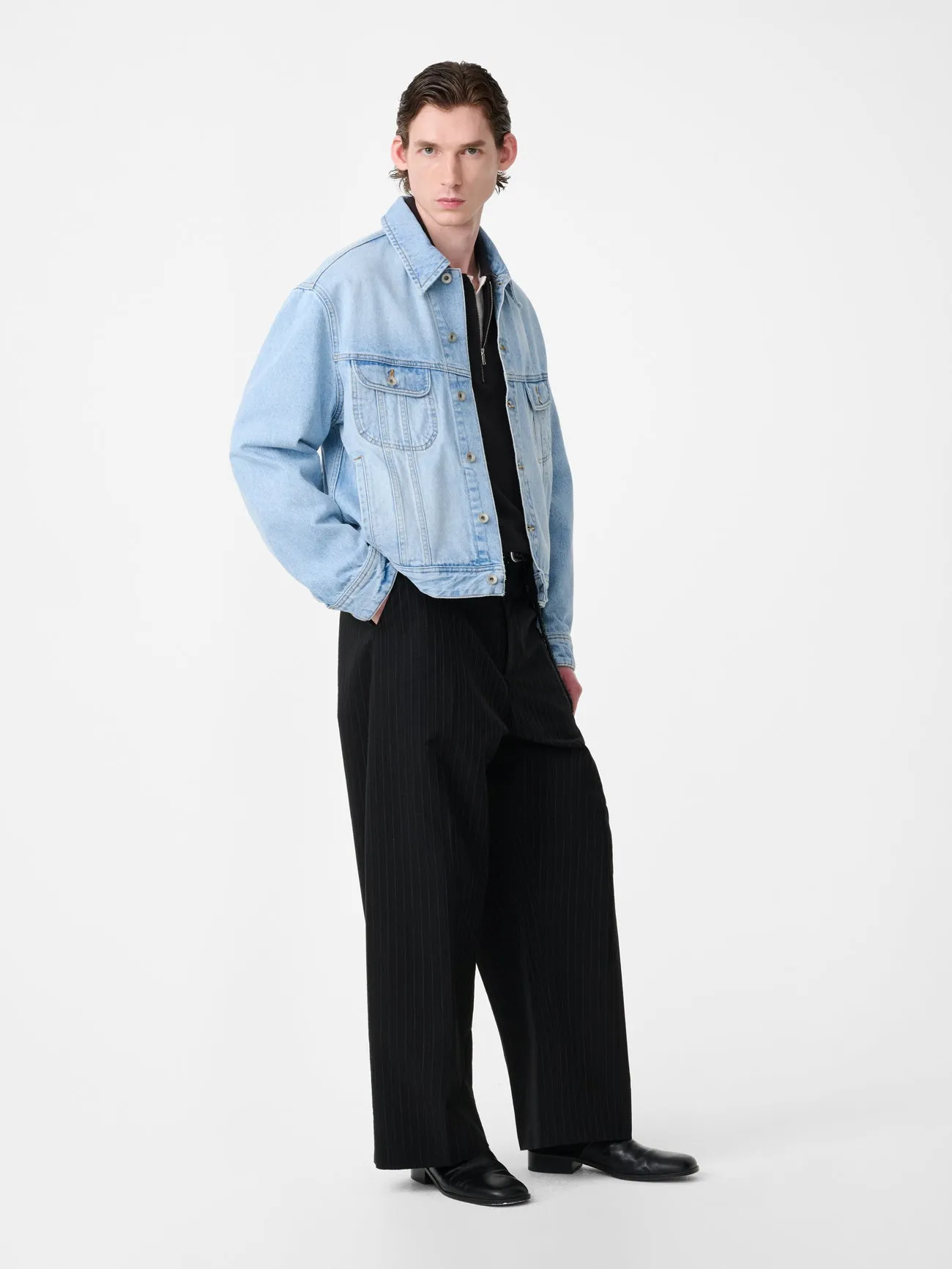 Derby Denim Jacket in Bleached Wash sold by Studio Nicholson product image thumbnail 3