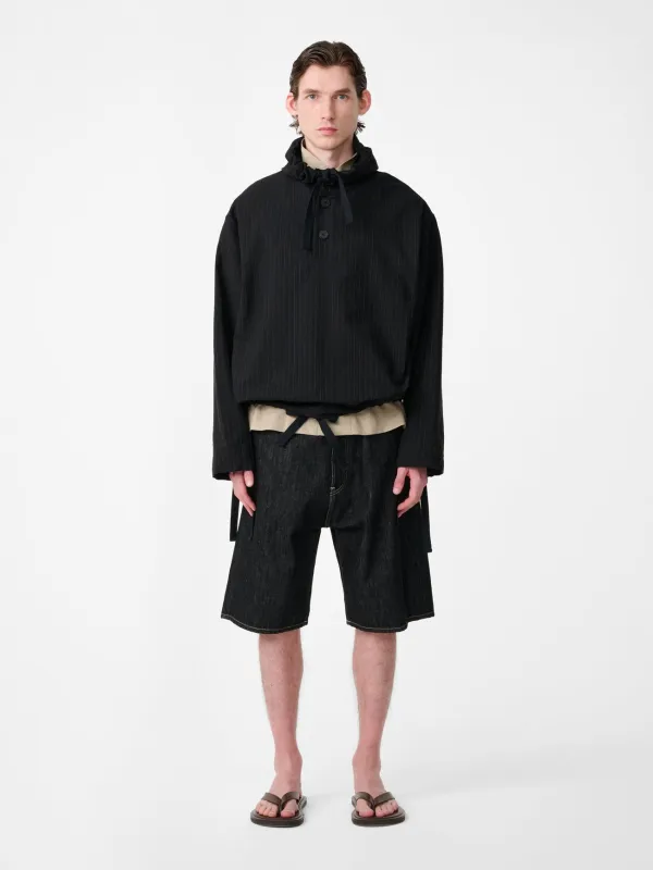 Marylebone Denim Short in Black / White Weft made by Studio Nicholson
