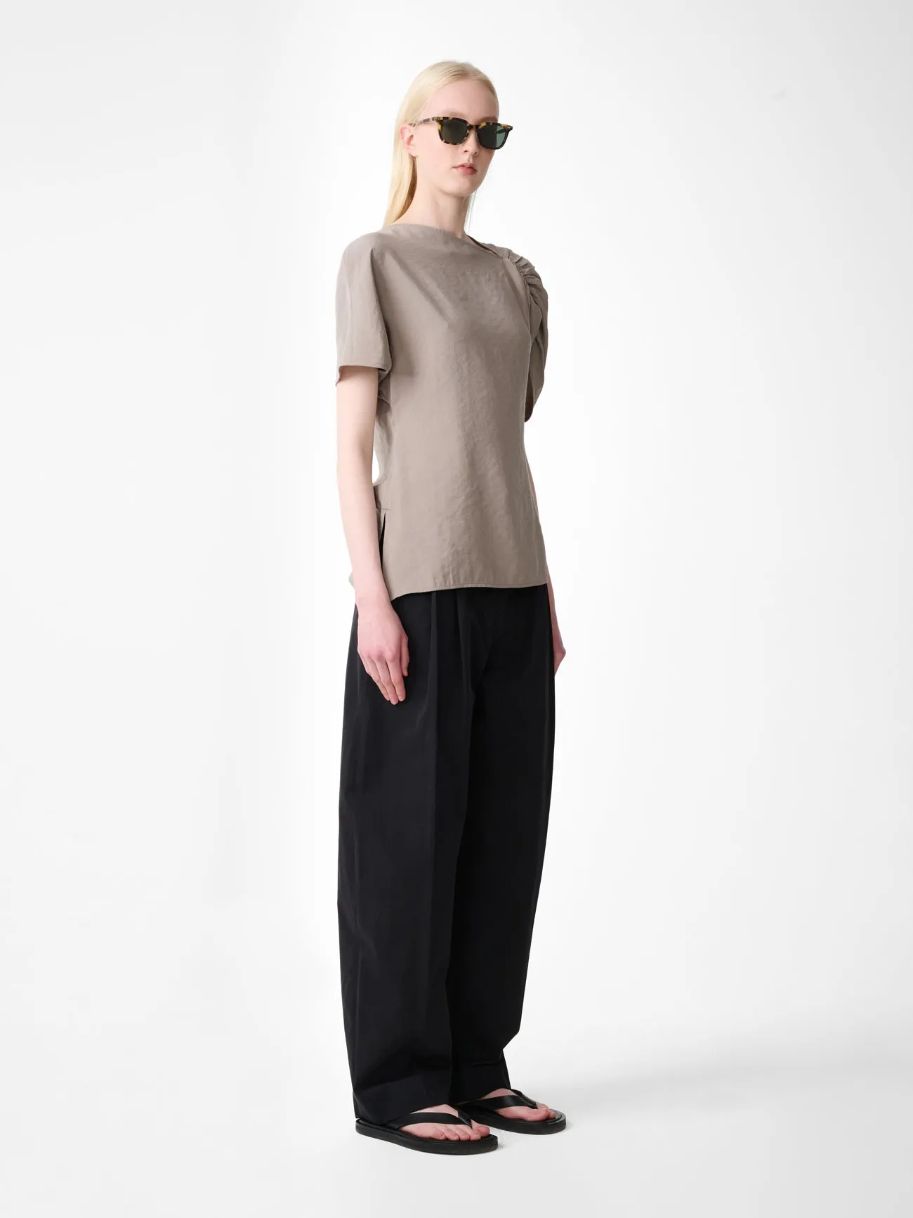 Carpi Top in Taupe sold by Studio Nicholson product image thumbnail 4
