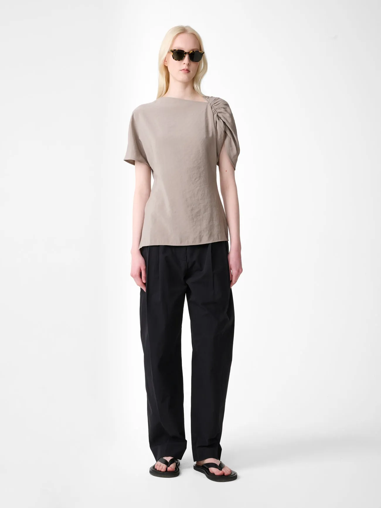 Carpi Top in Taupe sold by Studio Nicholson product image thumbnail 3