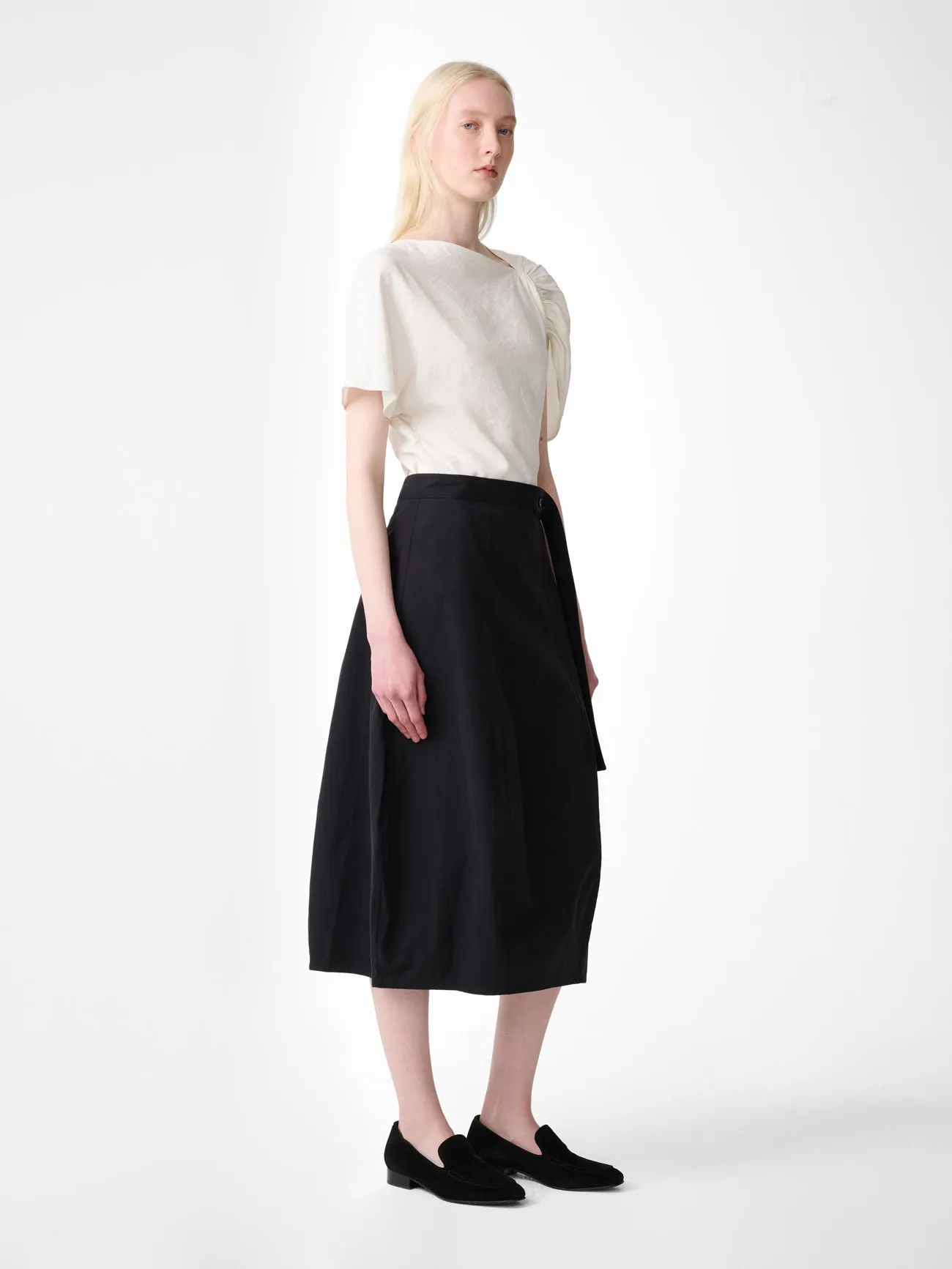 Orcha Cotton Skirt in Black sold by Studio Nicholson product image thumbnail 2