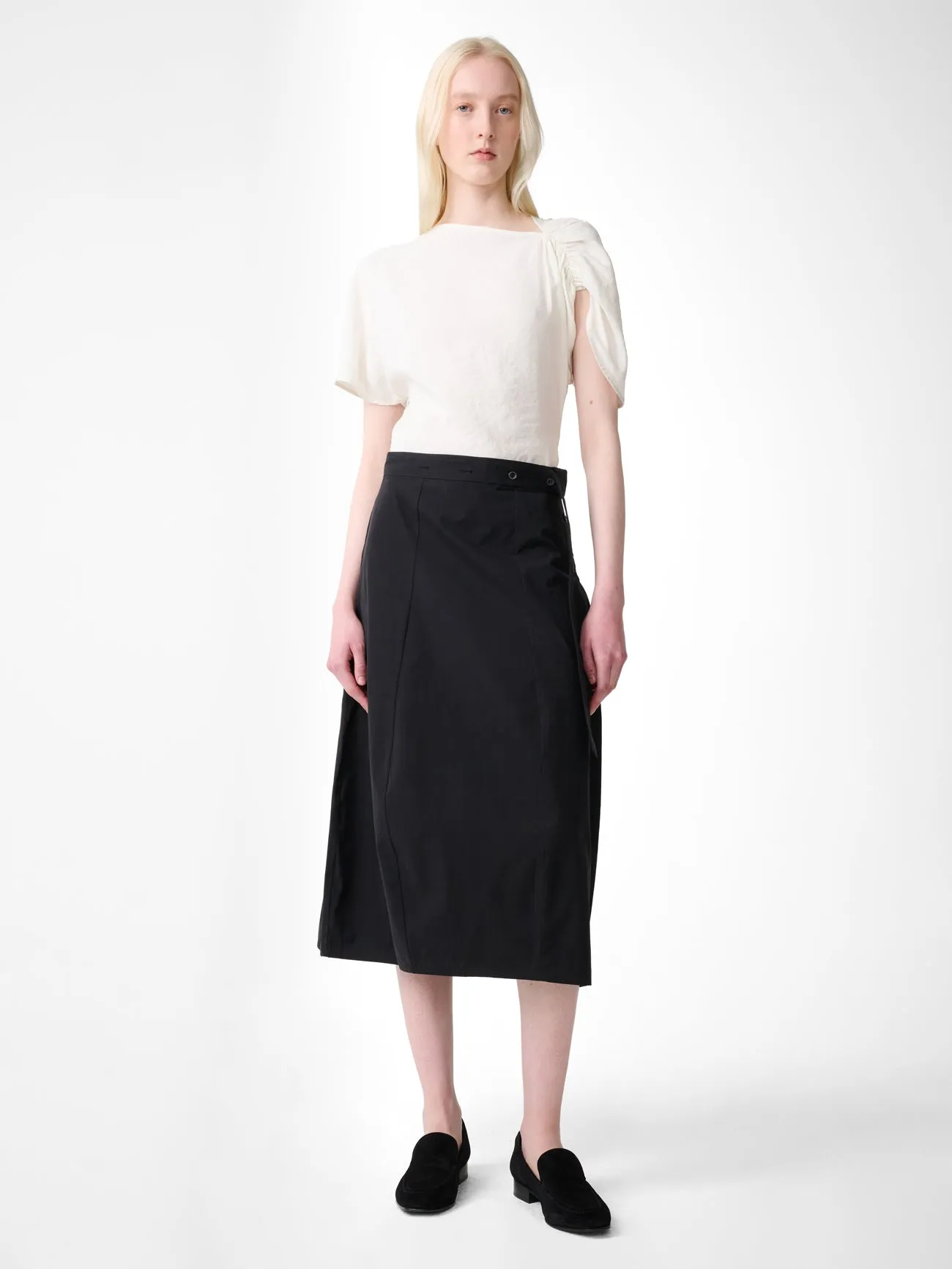 Orcha Cotton Skirt in Black sold by Studio Nicholson product image thumbnail 3