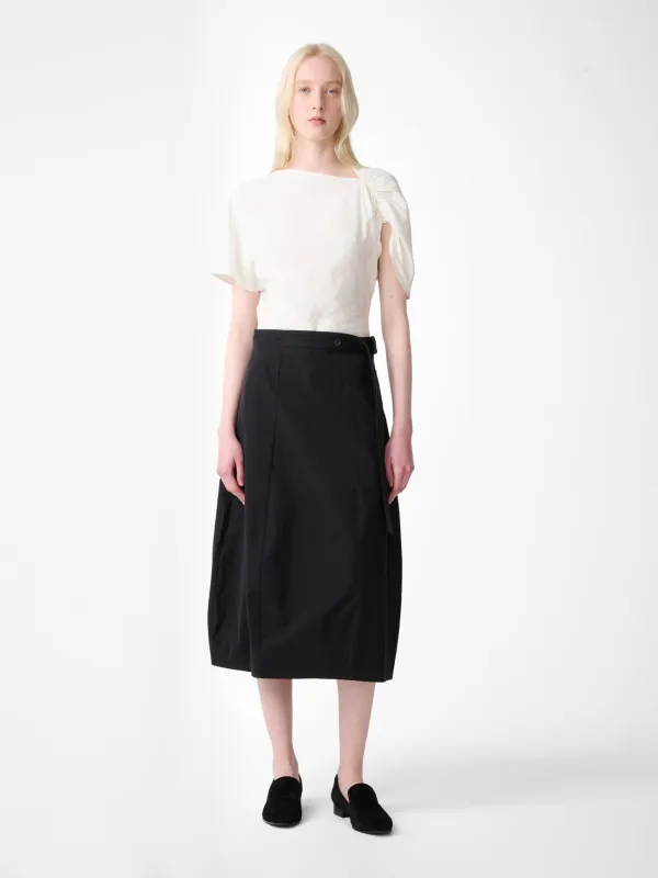 Orcha Cotton Skirt in Black made by Studio Nicholson