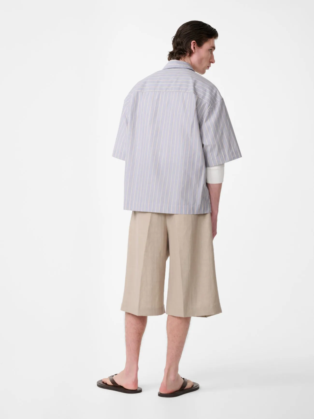 Fowld Linen Short in Sand sold by Studio Nicholson product image thumbnail 4