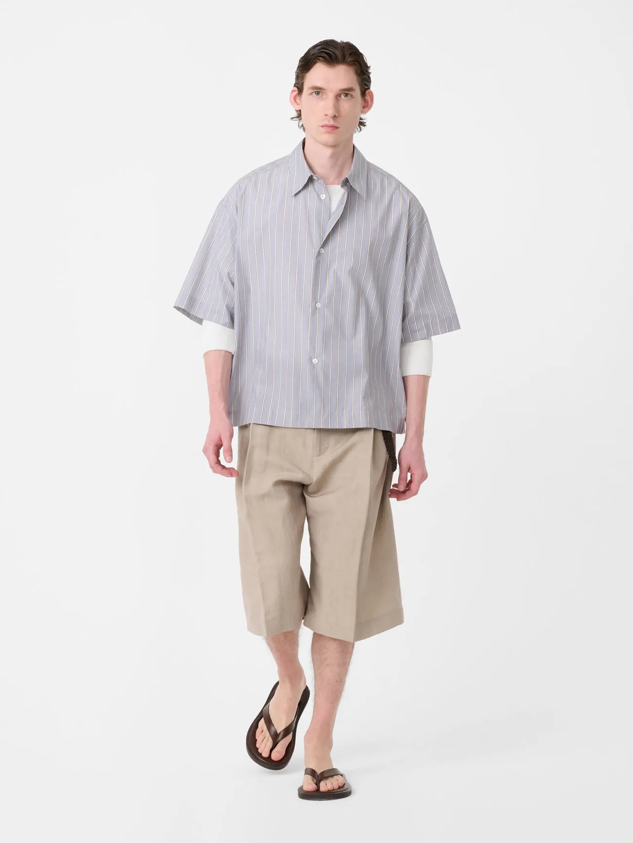 Fowld Linen Short in Sand sold by Studio Nicholson product image thumbnail 2