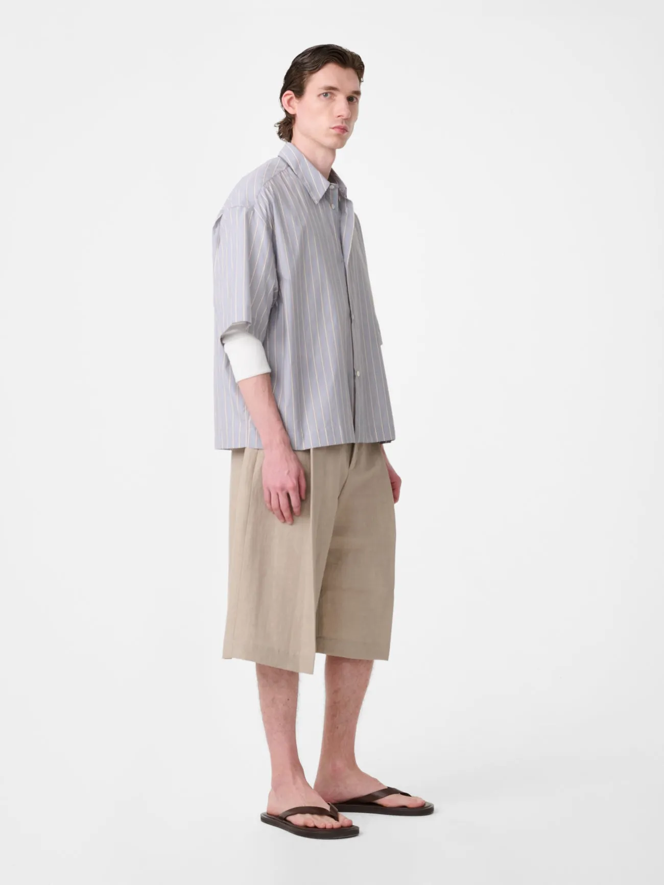 Fowld Linen Short in Sand sold by Studio Nicholson product image thumbnail 3