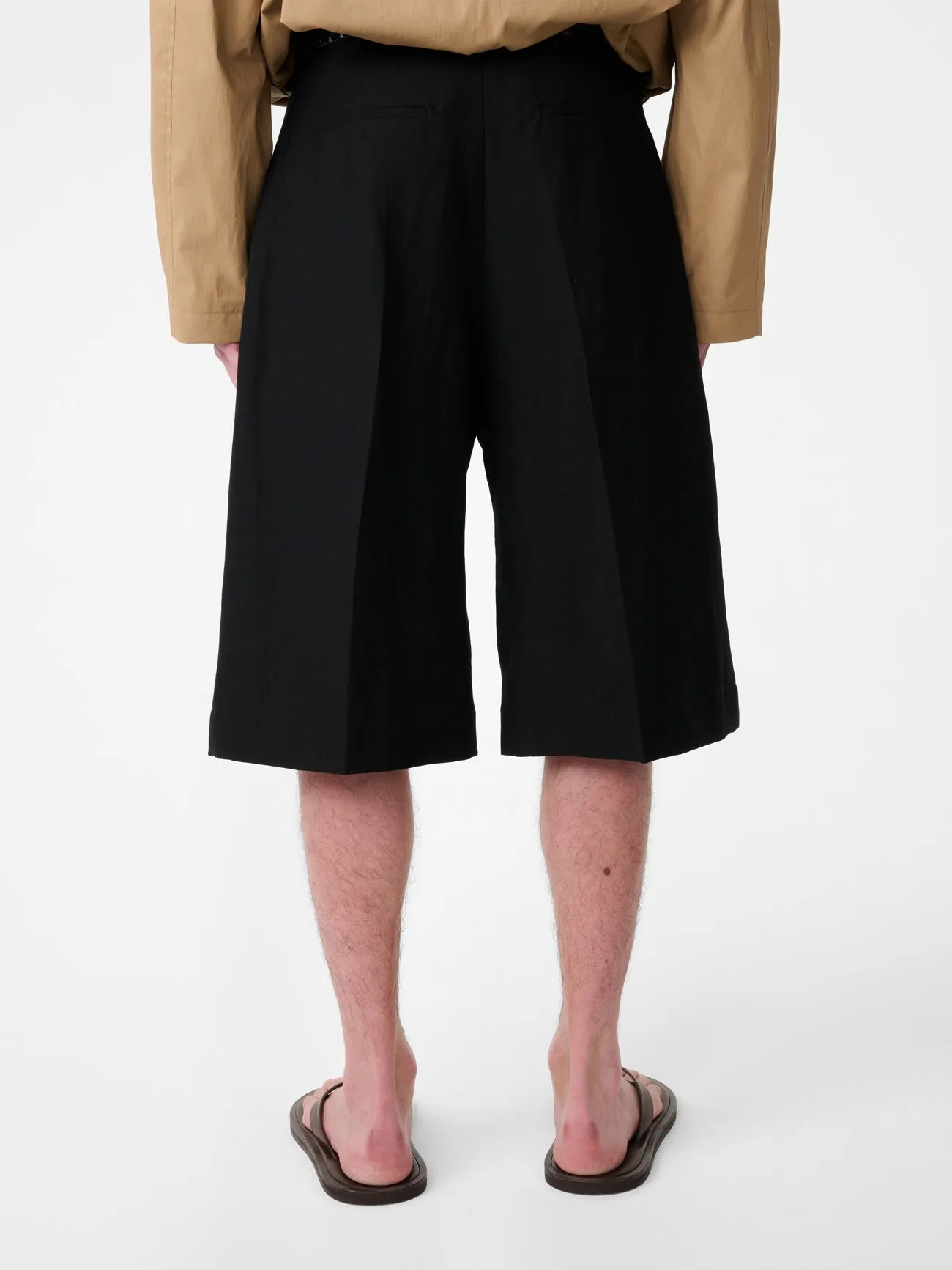Fowld Linen Short in Black sold by Studio Nicholson product image thumbnail 5