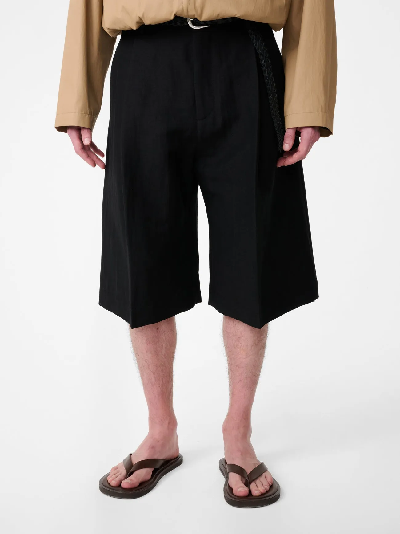 Fowld Linen Short in Black sold by Studio Nicholson product image thumbnail 4