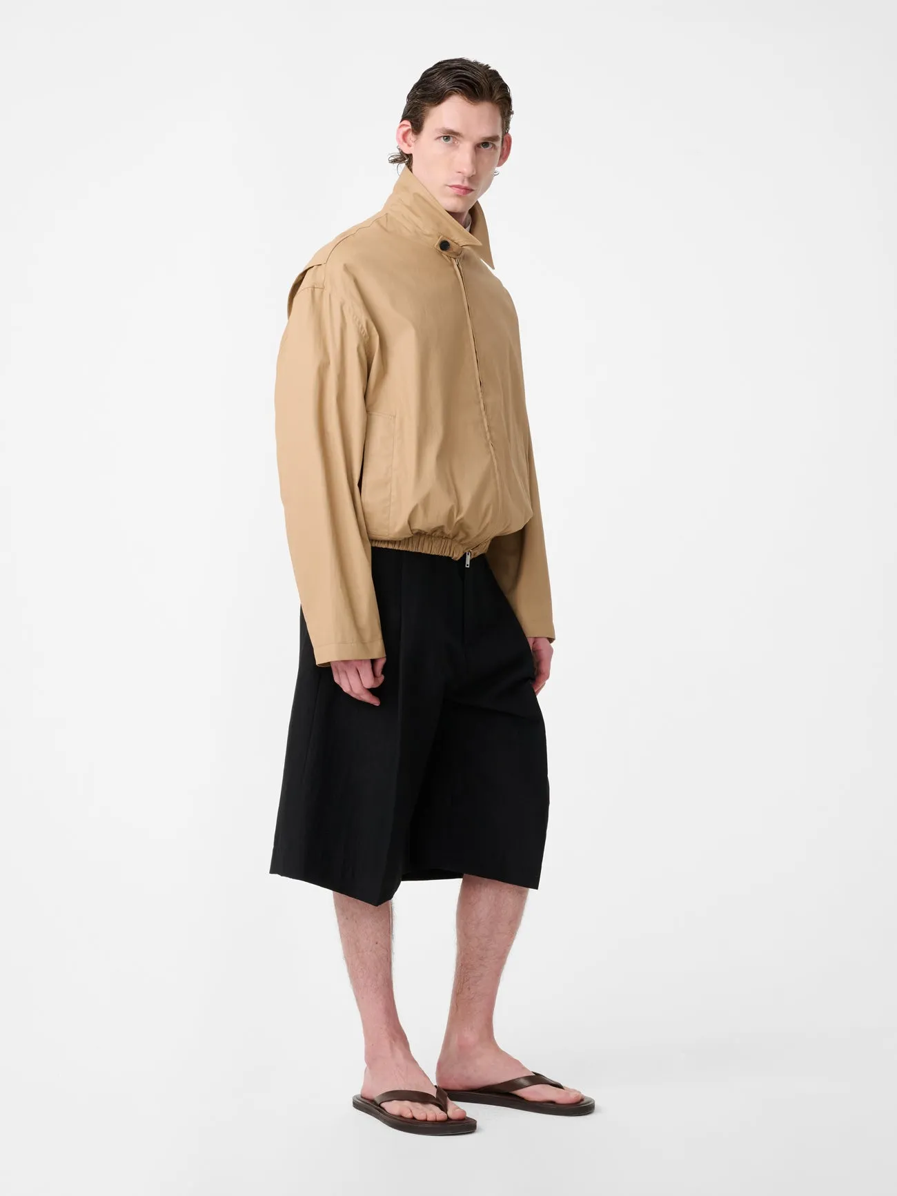 Fowld Linen Short in Black sold by Studio Nicholson