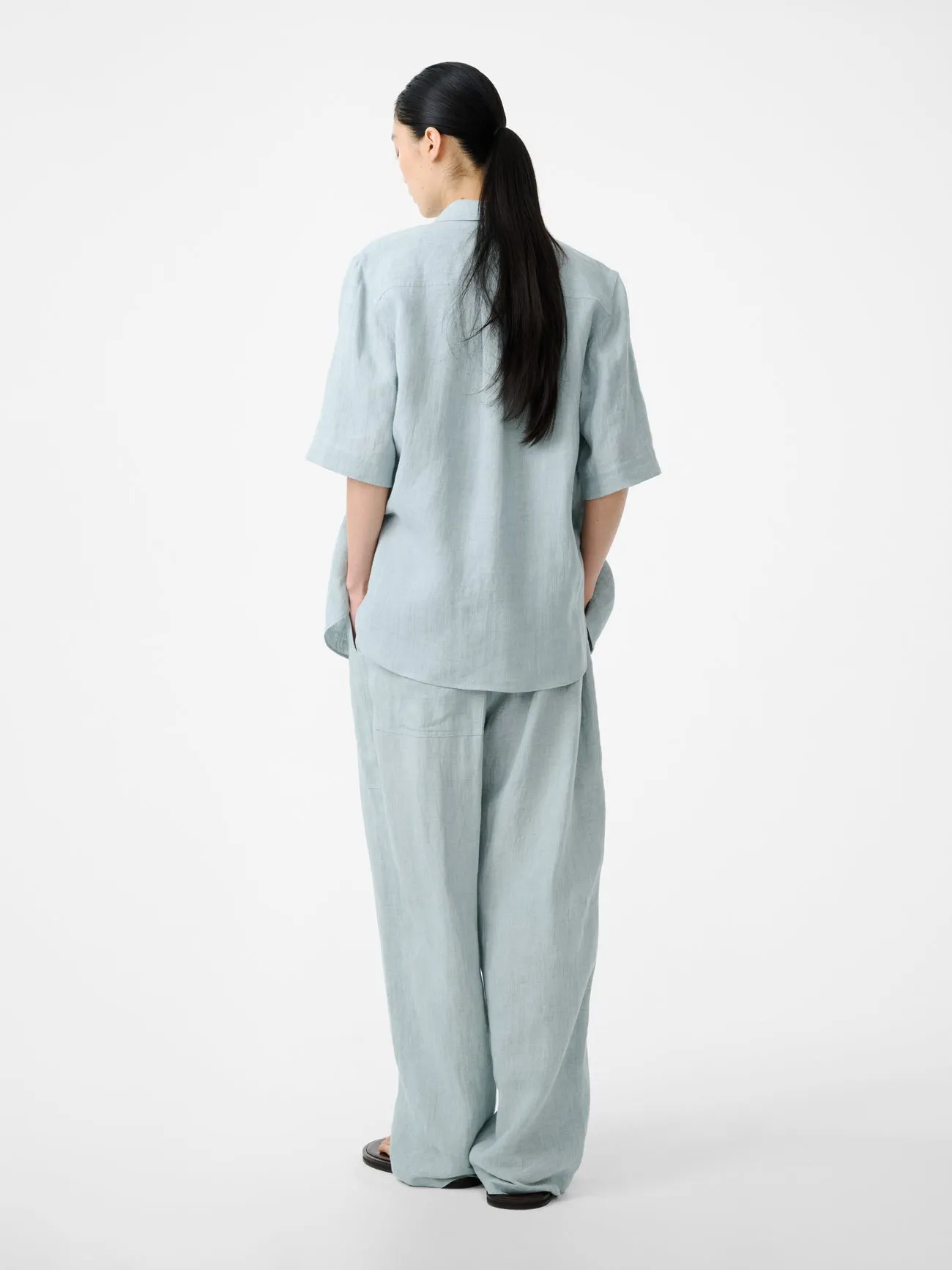 Estes Linen Shirt in Spearmint sold by Studio Nicholson product image thumbnail 5