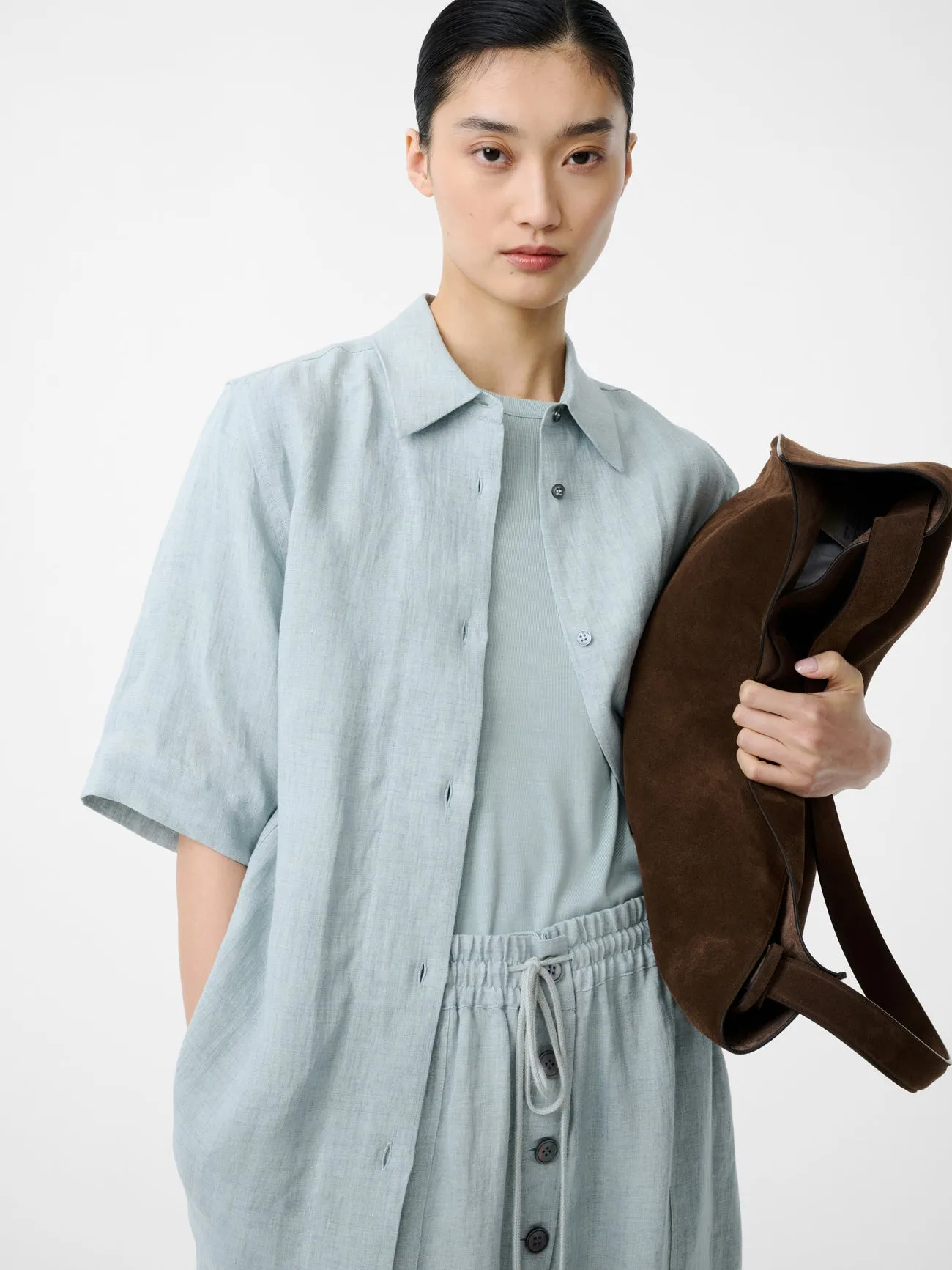 Estes Linen Shirt in Spearmint sold by Studio Nicholson product image thumbnail 4