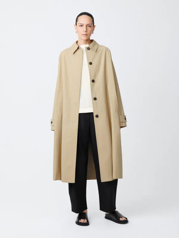 Holin Technical Cotton Trench In Tan made by Studio Nicholson
