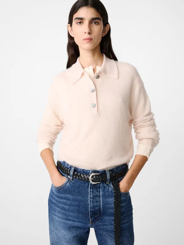 Chesapeake Polo Knit  in Plaster made by Studio Nicholson
