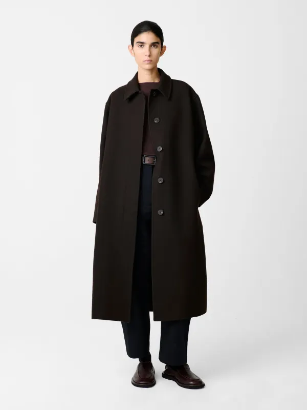 Ria Wool Coat in Espresso made by Studio Nicholson