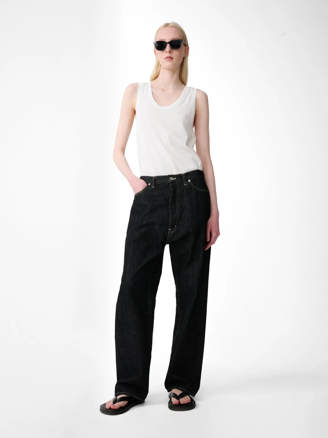 Votan Jersey Top in Panna sold by Studio Nicholson product image thumbnail 4