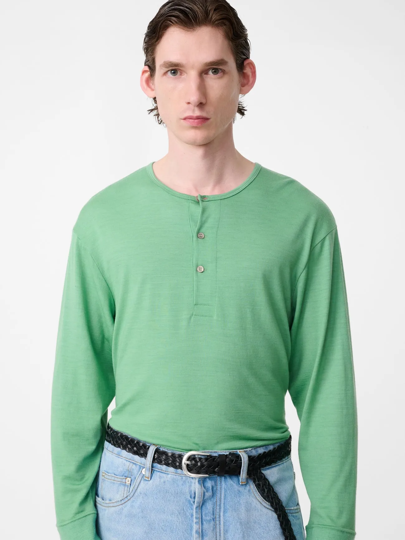 Kuyto Long Sleeve Jersey in Apple sold by Studio Nicholson product image thumbnail 2